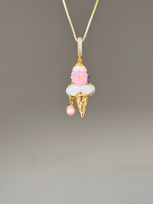 Blush Pearl Drop Scoop Baroque Pearl Necklace SKUCR86