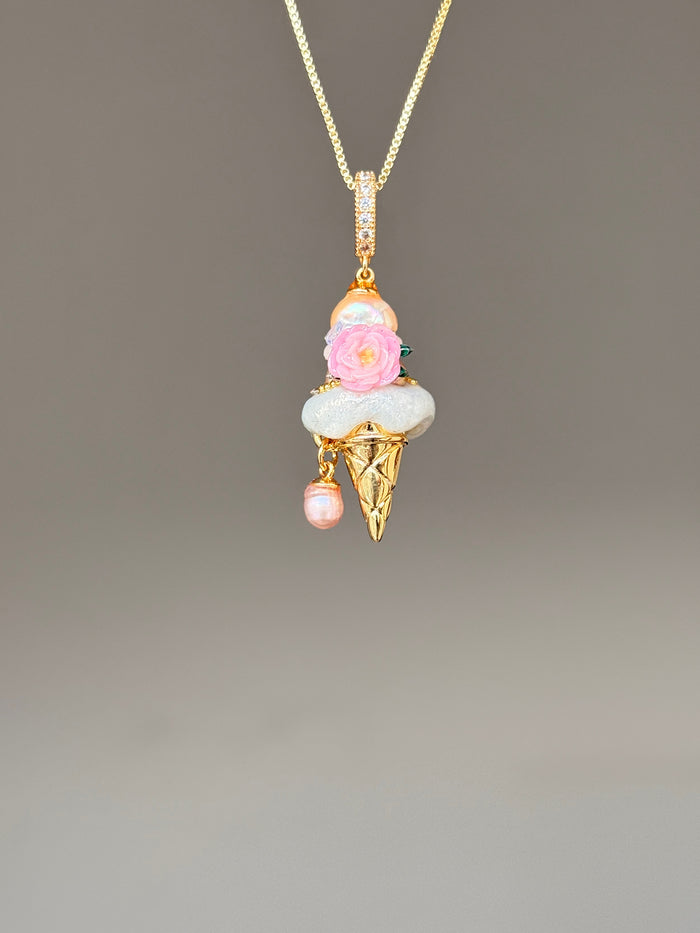 Blush Pearl Drop Scoop Baroque Pearl Necklace SKUCR86