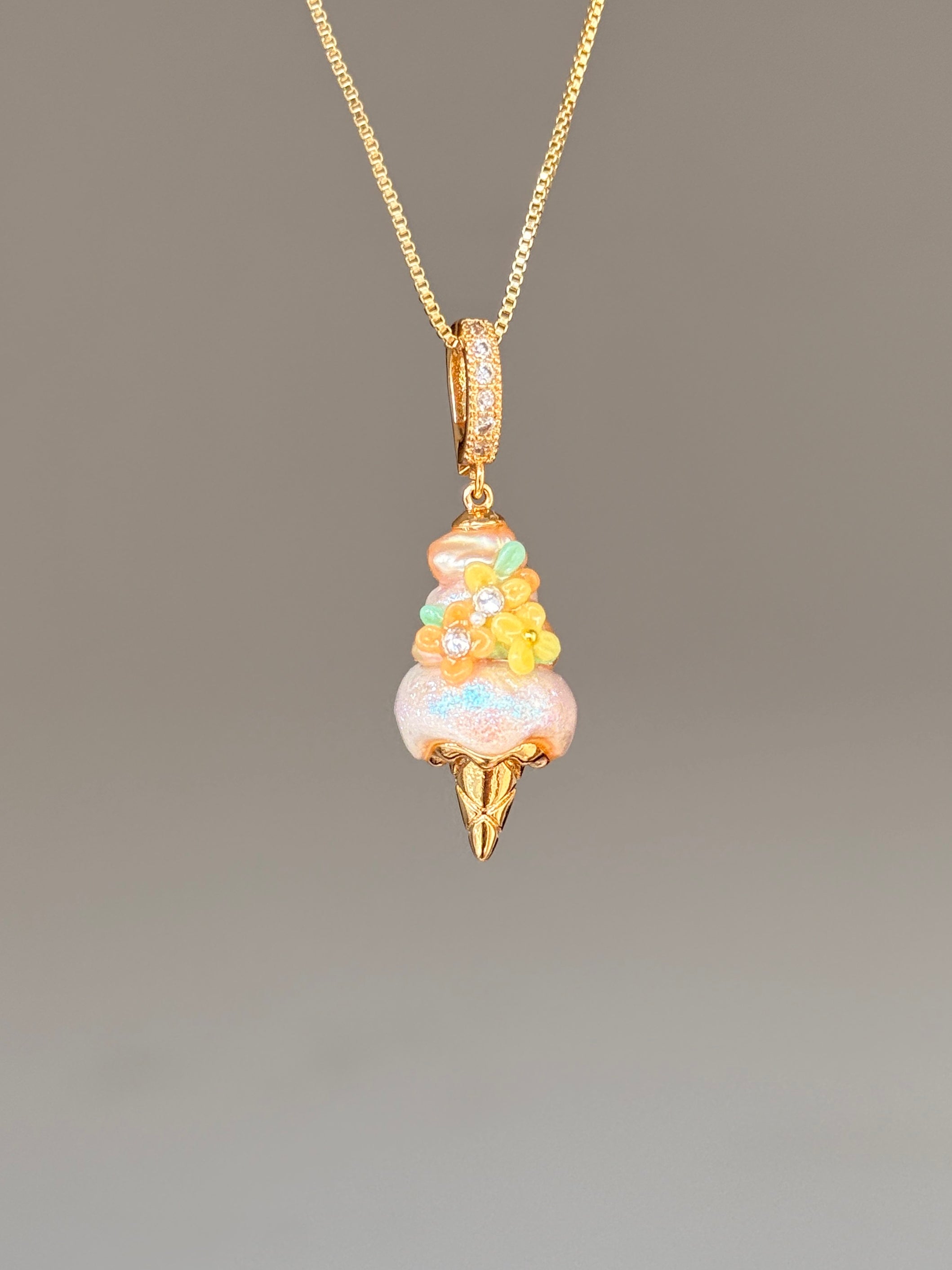 Golden Blossom Scoop Baroque Pearl Necklace SKUCR90