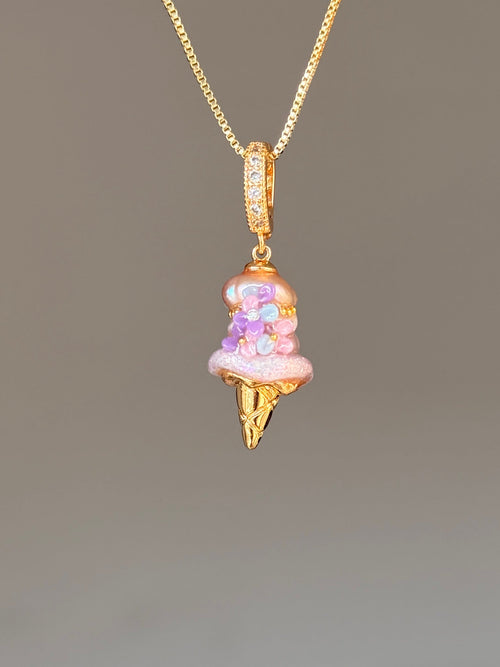 Lavender Candy Scoop Baroque Pearl Necklace SKUCR91