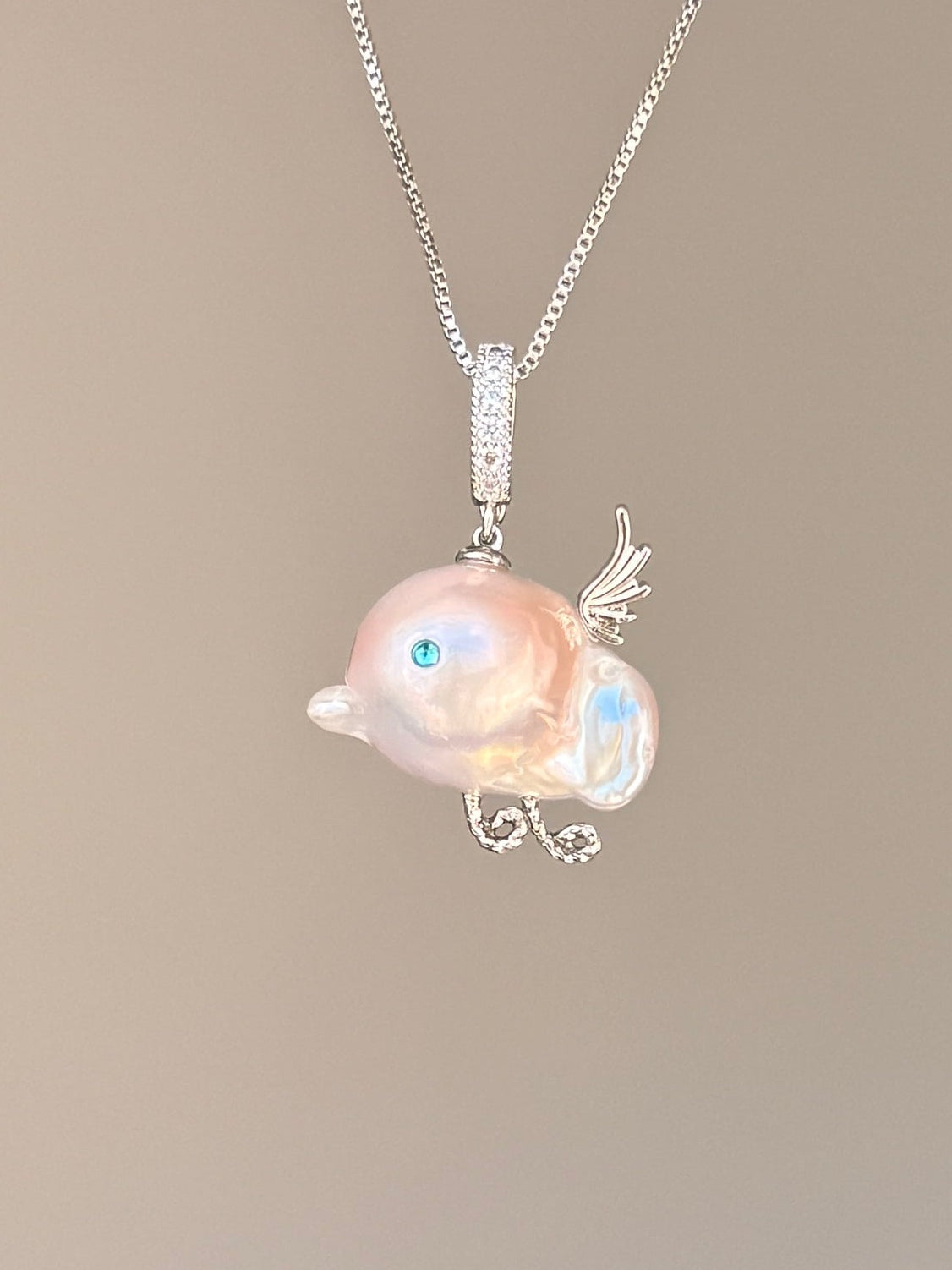 Balloon Bird Sprite Baroque Pearl Necklace SKUE288