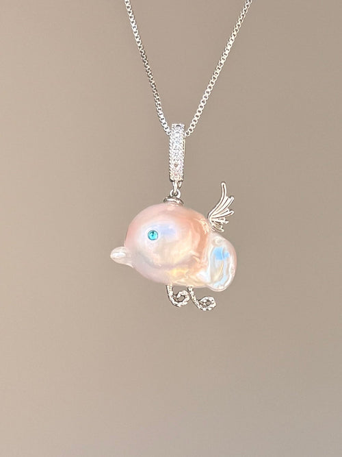 Balloon Bird Sprite Baroque Pearl Necklace SKUE288
