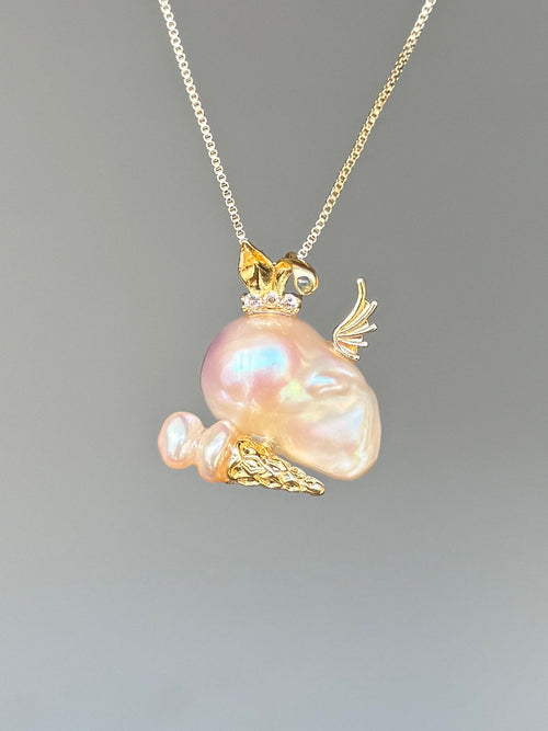 Ice Cream Wing Bunny Baroque Pearl Necklace SKUE330