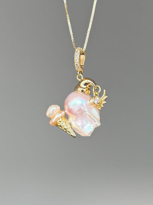 Nightcap Ice Cream Sprite Baroque Pearl Necklace SKUE338