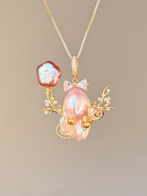 Star Balloon Branch Sprite Baroque Pearl Necklace SKUE347
