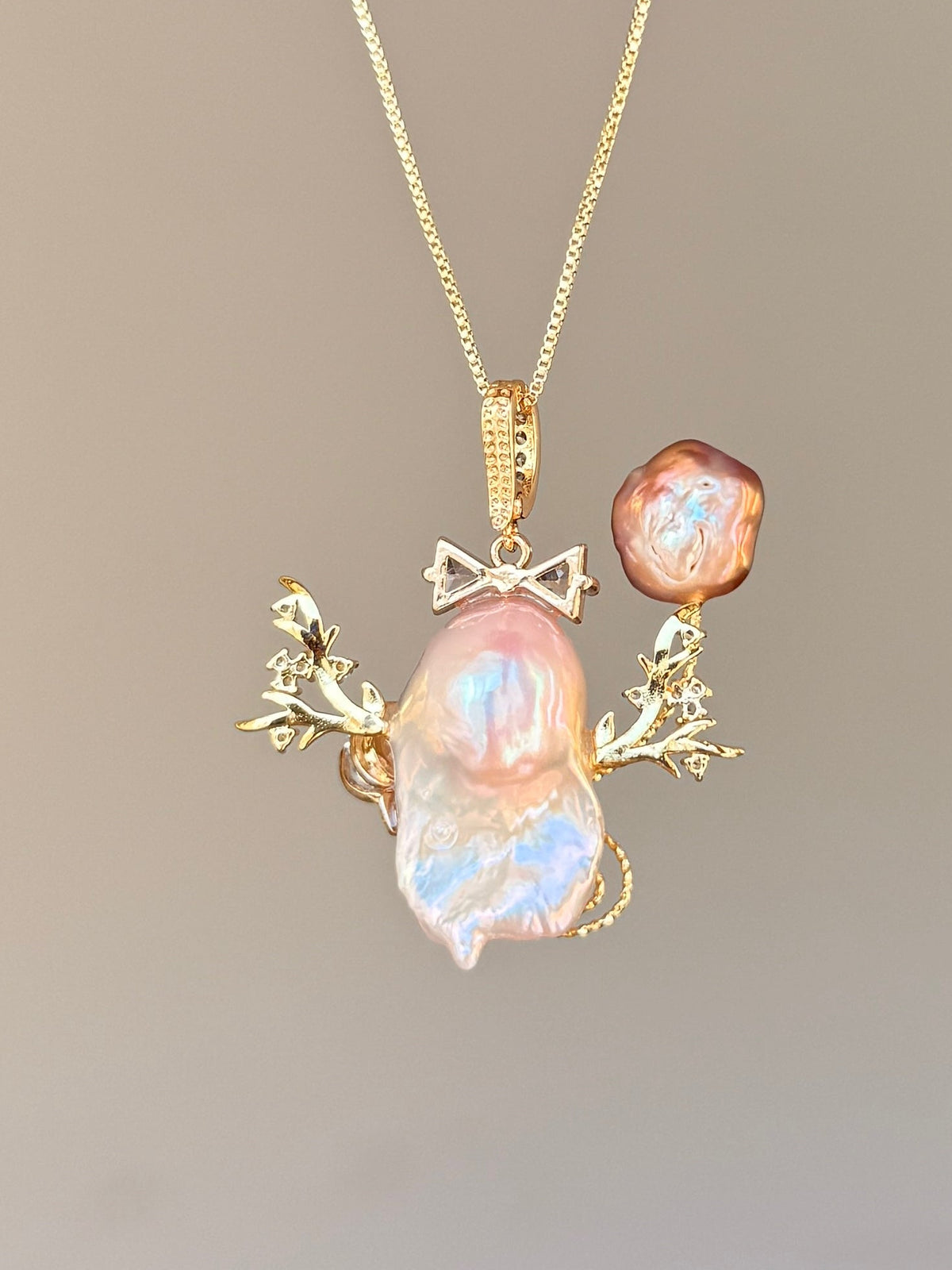 Star Balloon Branch Sprite Baroque Pearl Necklace SKUE347
