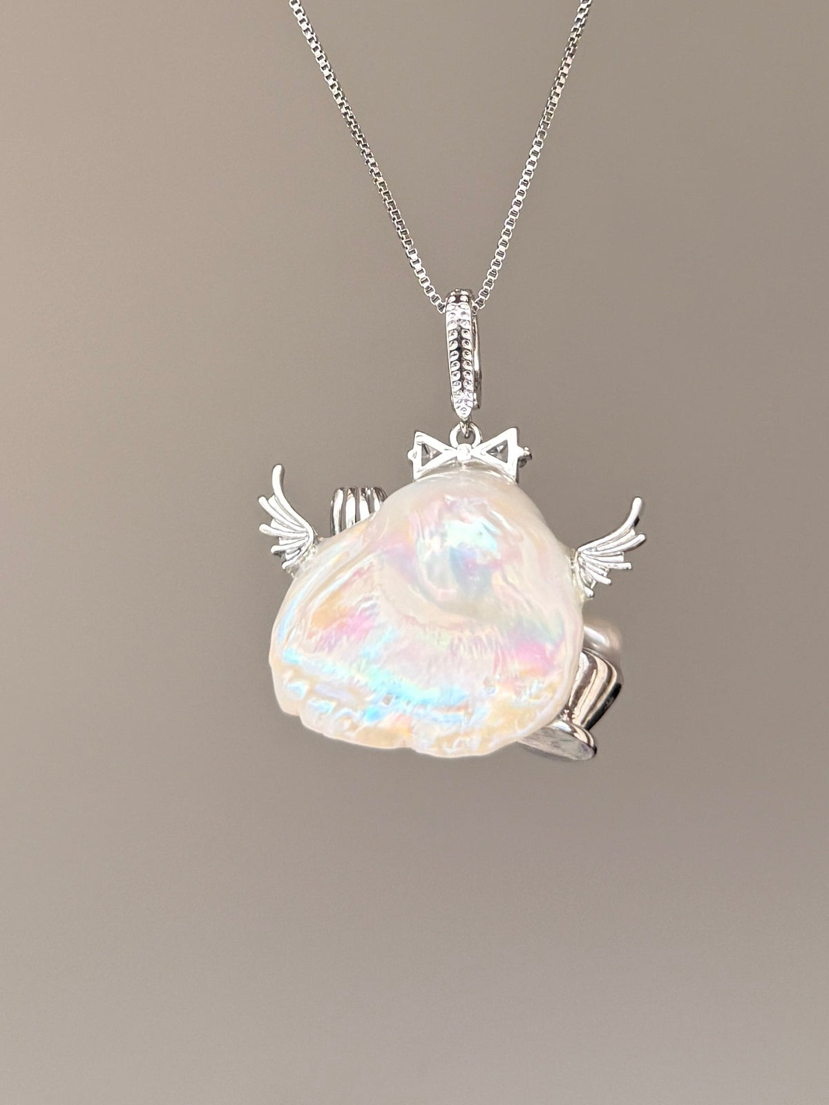 Tea Cup Wing Sprite Baroque Pearl Necklace SKUE476
