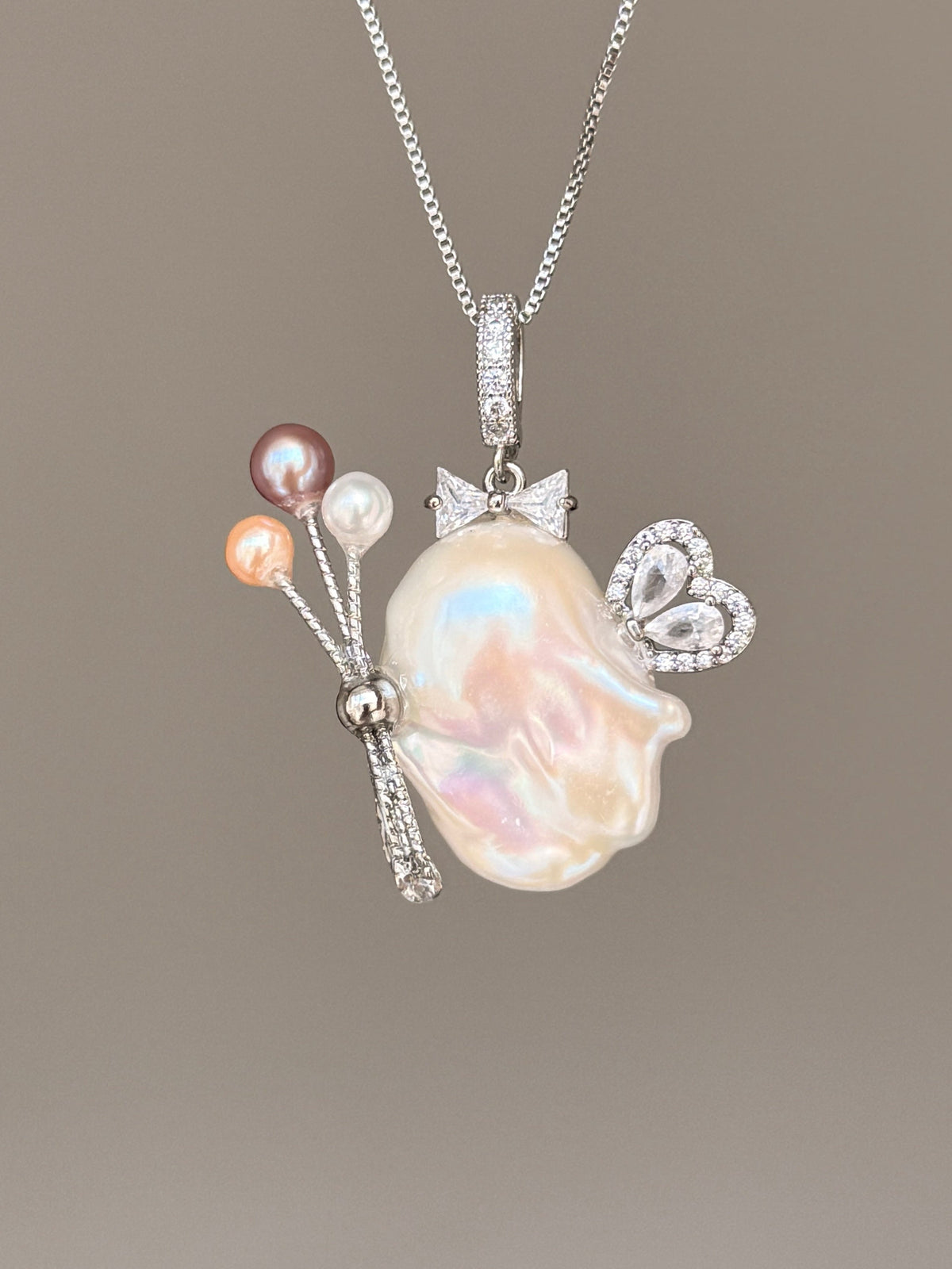 Balloon Butterfly Sprite Baroque Pearl Necklace SKUE480