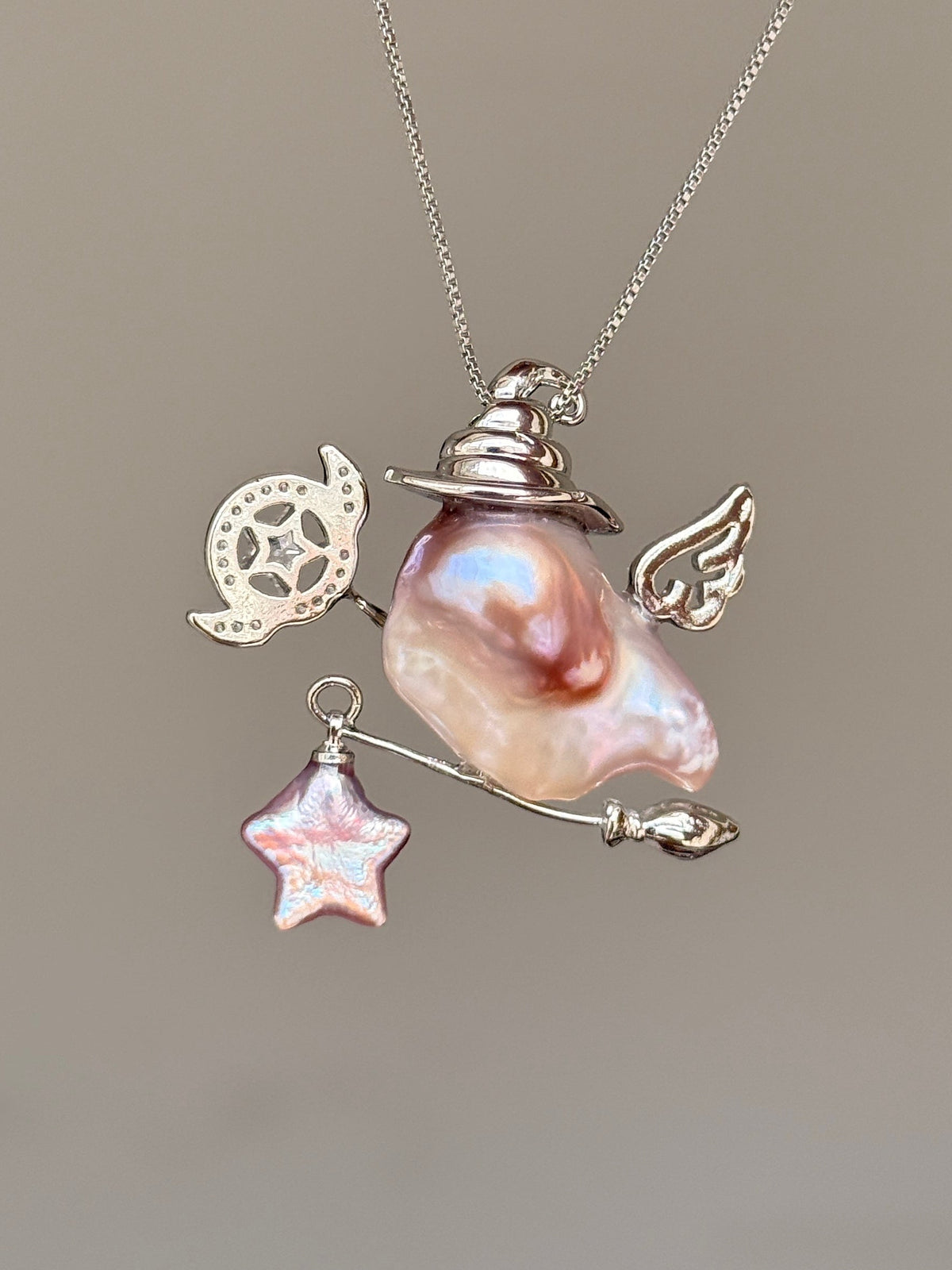 Moon Wand Witch Baroque Pearl Necklace SKUE882