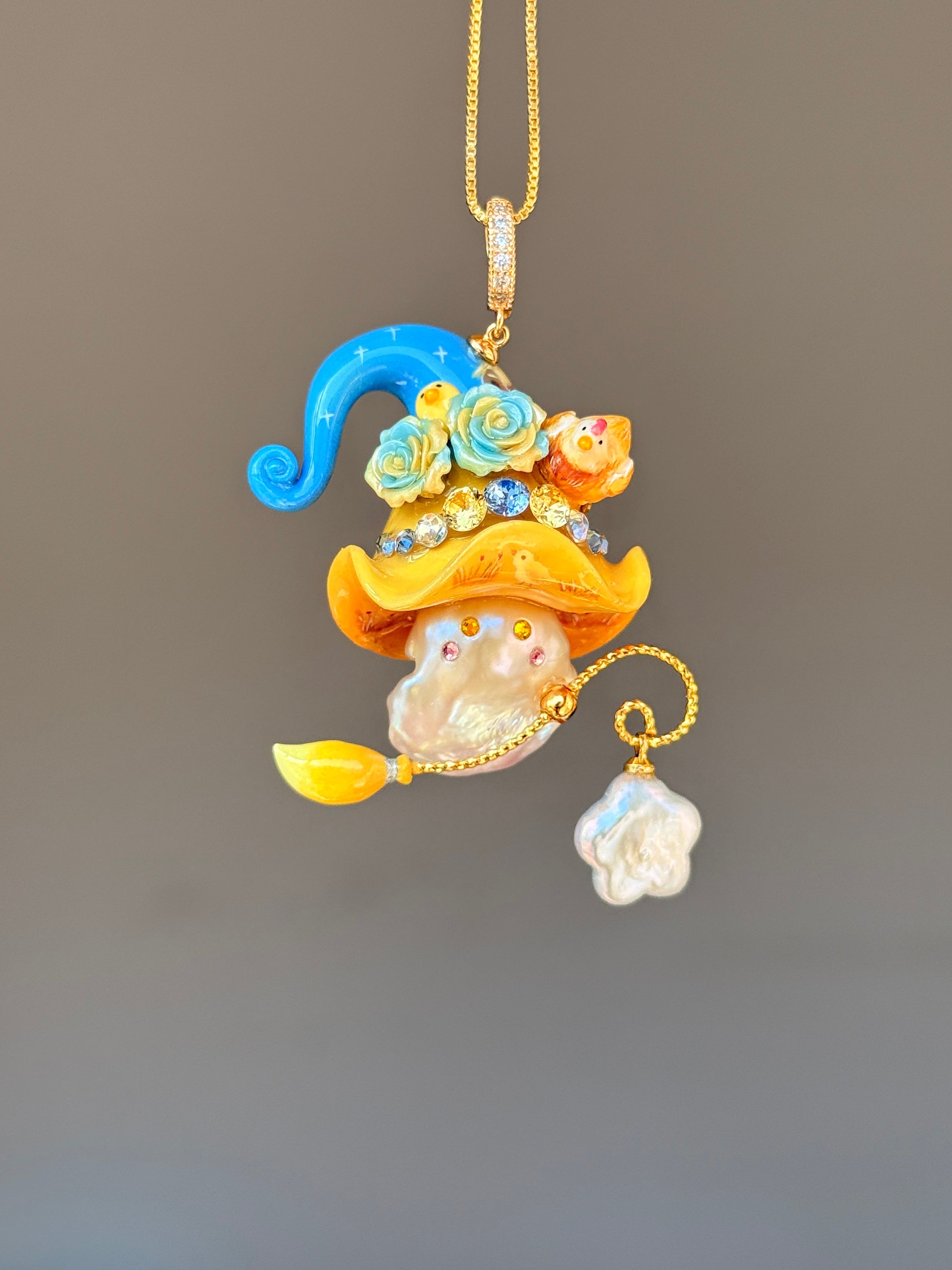 Hen & Chick Sprite Baroque Pearl Necklace SKUP1409