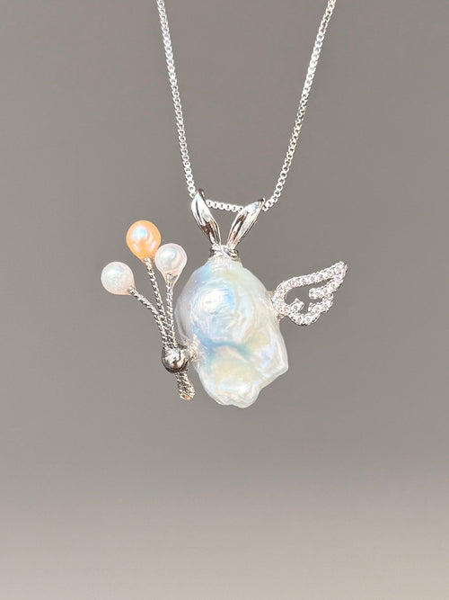 Balloon Bunny Wing Sprite Baroque Pearl Necklace SKUE1197