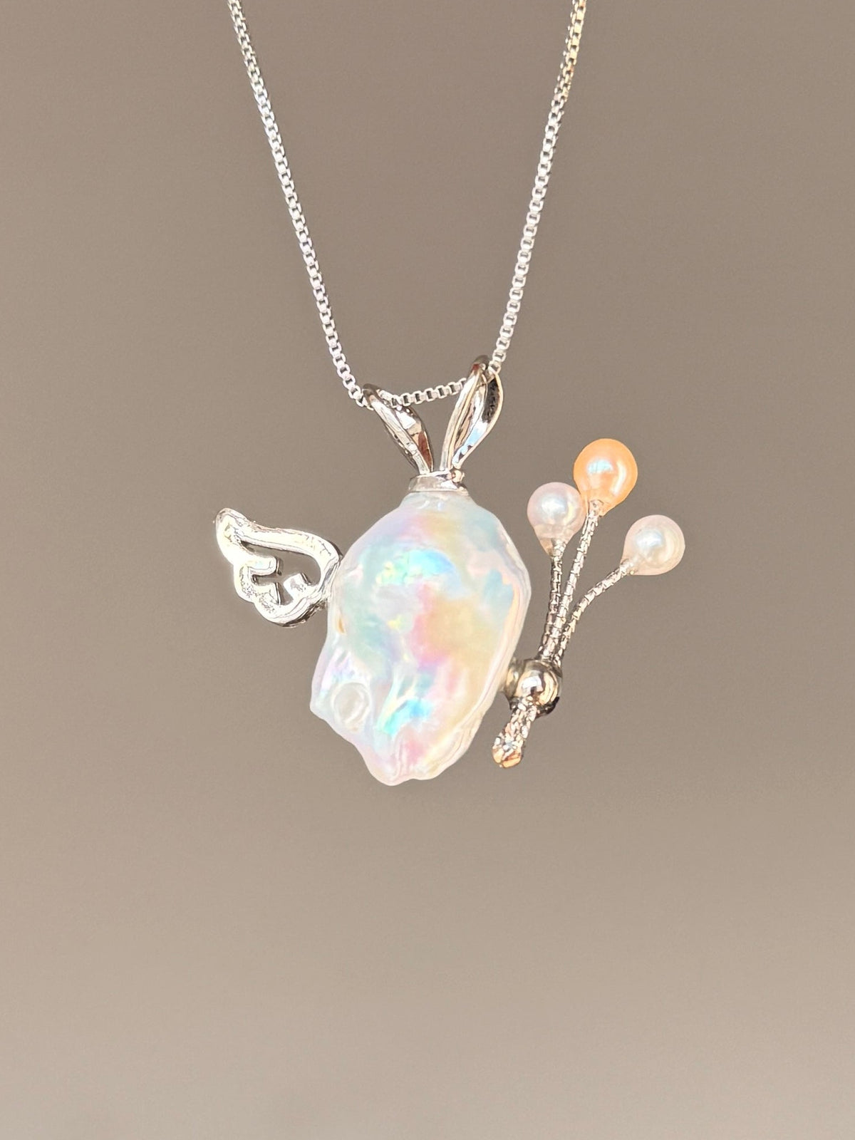 Balloon Bunny Wing Sprite Baroque Pearl Necklace SKUE1197