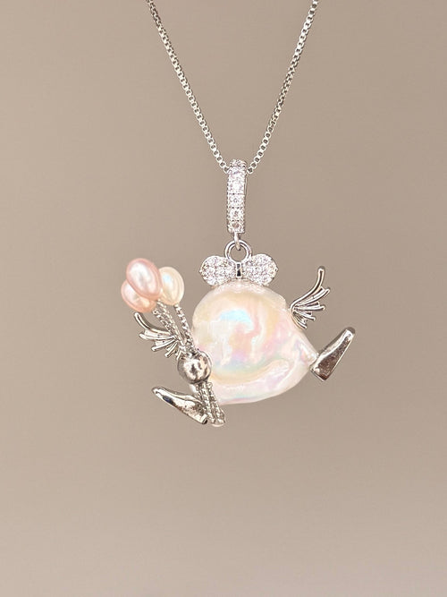 Balloon Wing Walker Baroque Pearl Necklace SKUE1286