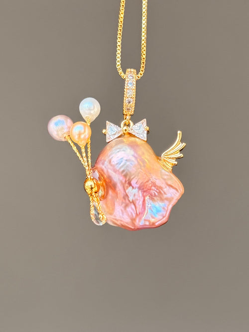 Rosé Aurora Baroque Pearl Necklace SKUE1508