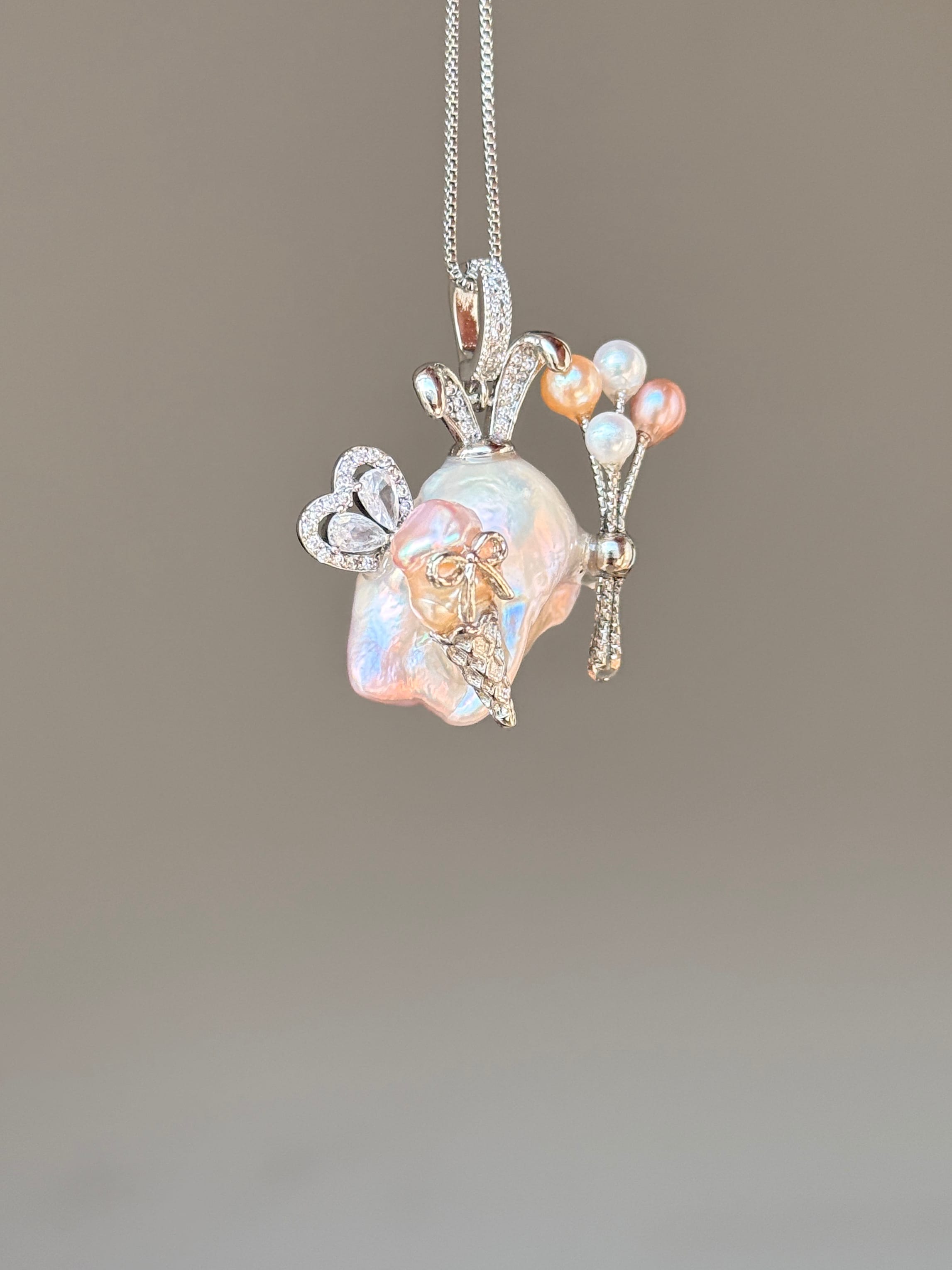 Bunny Balloon Sprite Baroque Pearl Necklace SKUE1503