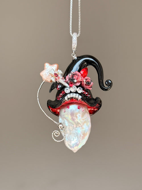 Vampire Fang Dagger Baroque Pearl Necklace SKUE1405