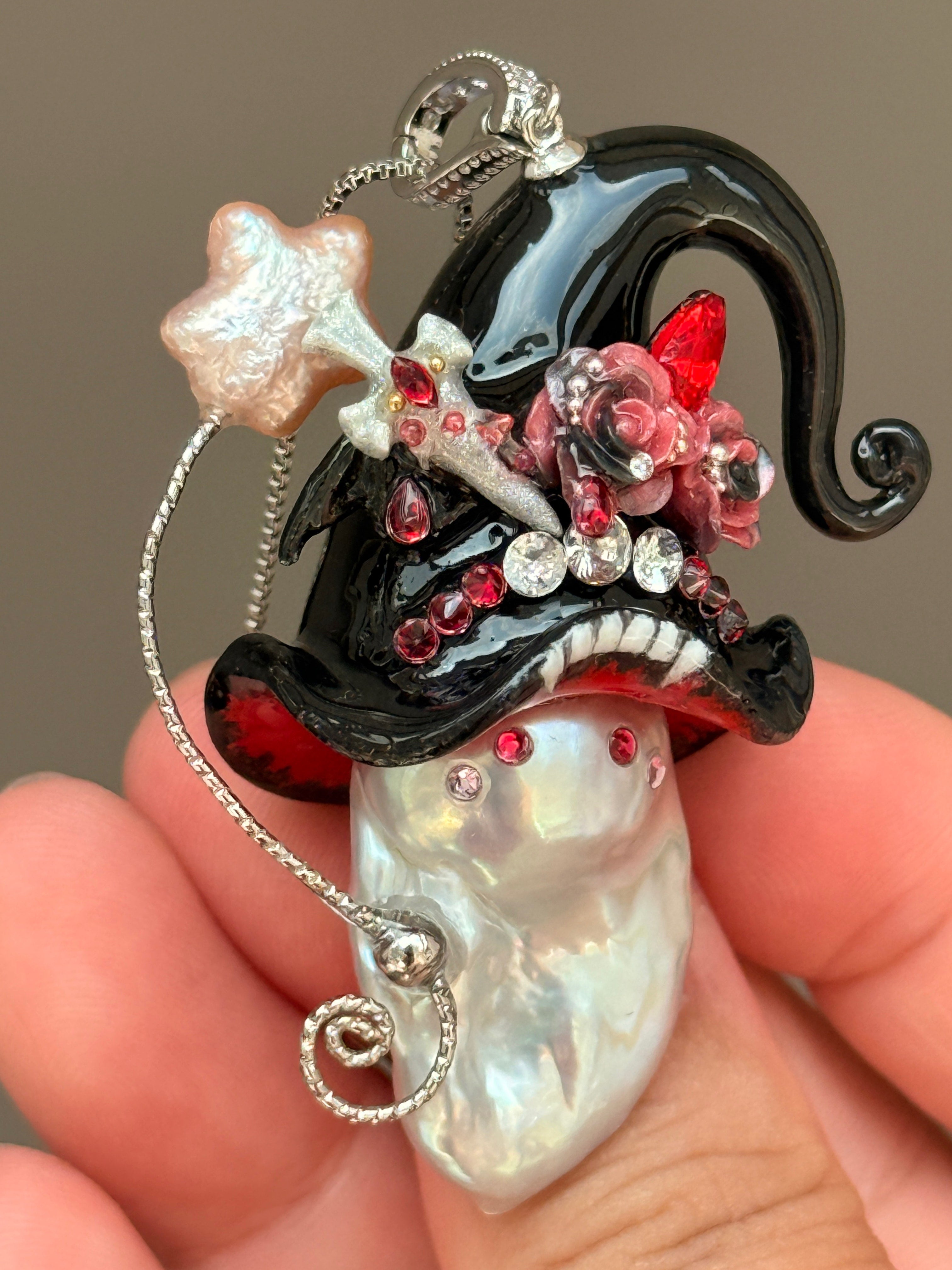 Vampire Fang Dagger Baroque Pearl Necklace SKUE1405