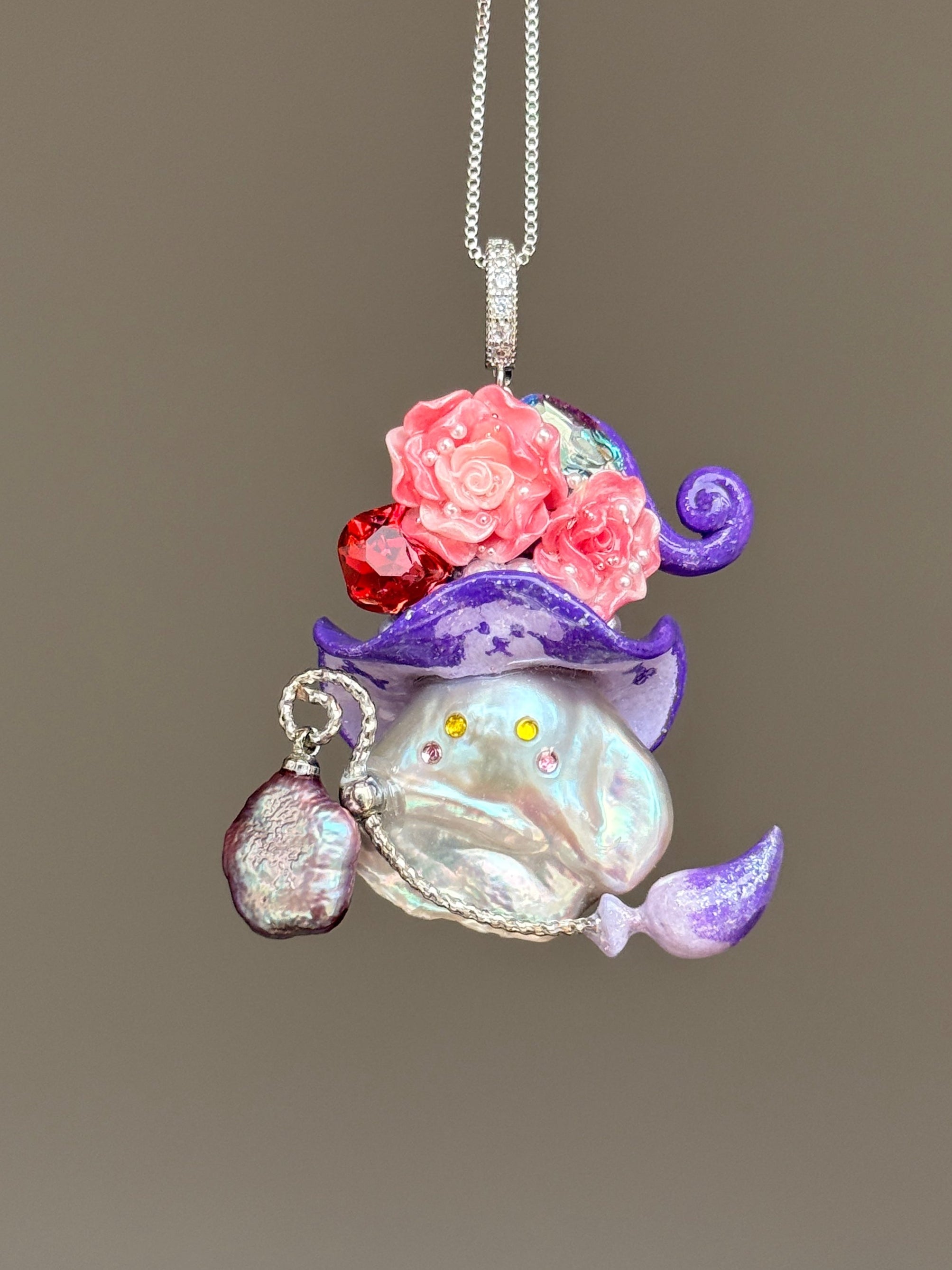 Violet Pup Bloom Baroque Pearl Necklace SKUE1403
