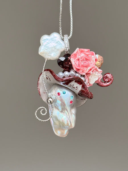 Piece 08 - Burgundy & Silver Cat