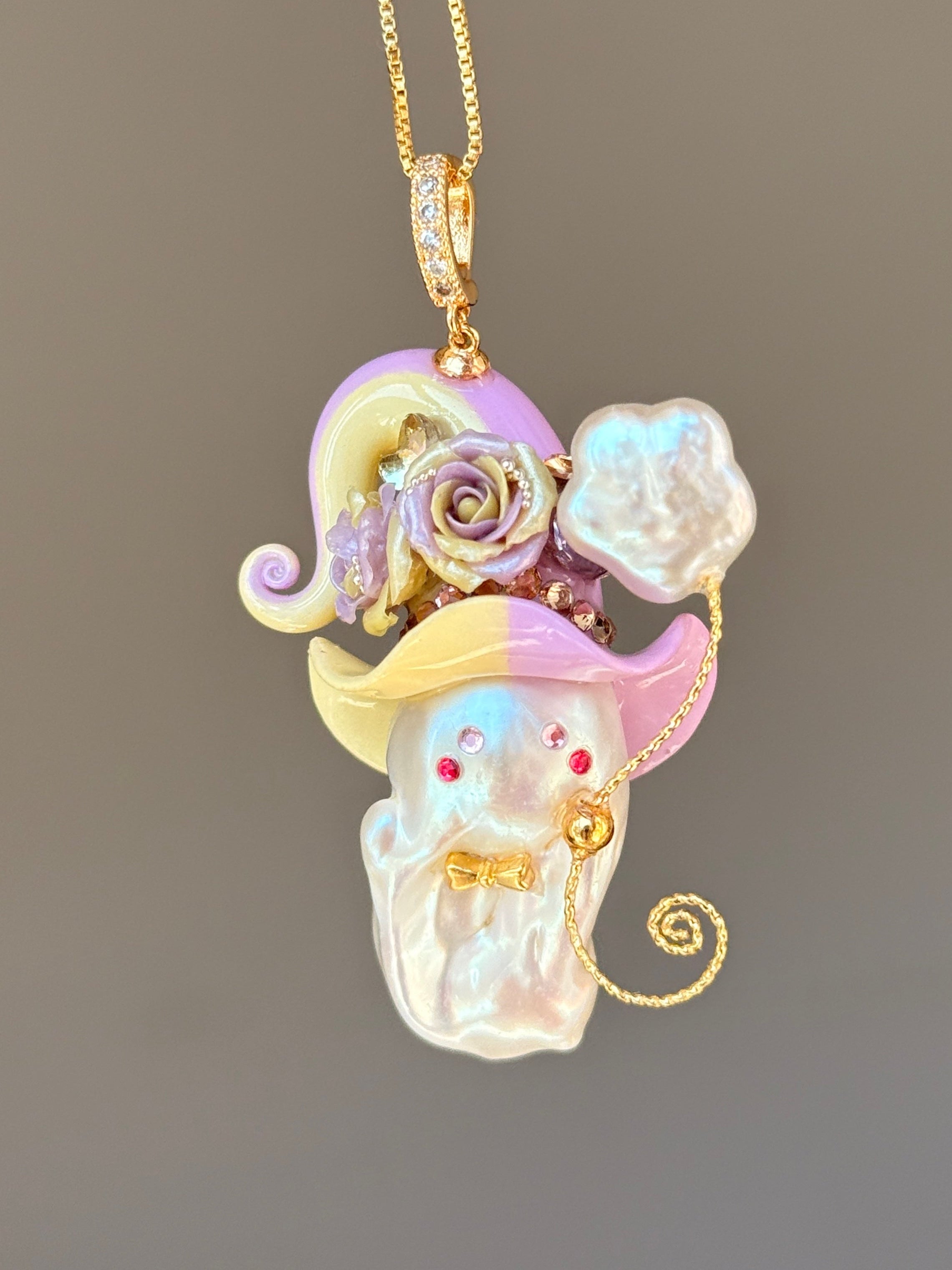 Lemon Lavender Colorblock Baroque Pearl Necklace SKUE1304