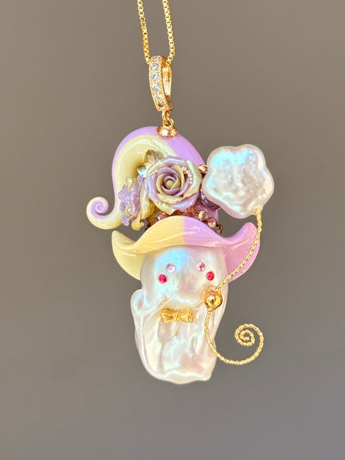 Lemon Lavender Colorblock Baroque Pearl Necklace SKUE1304