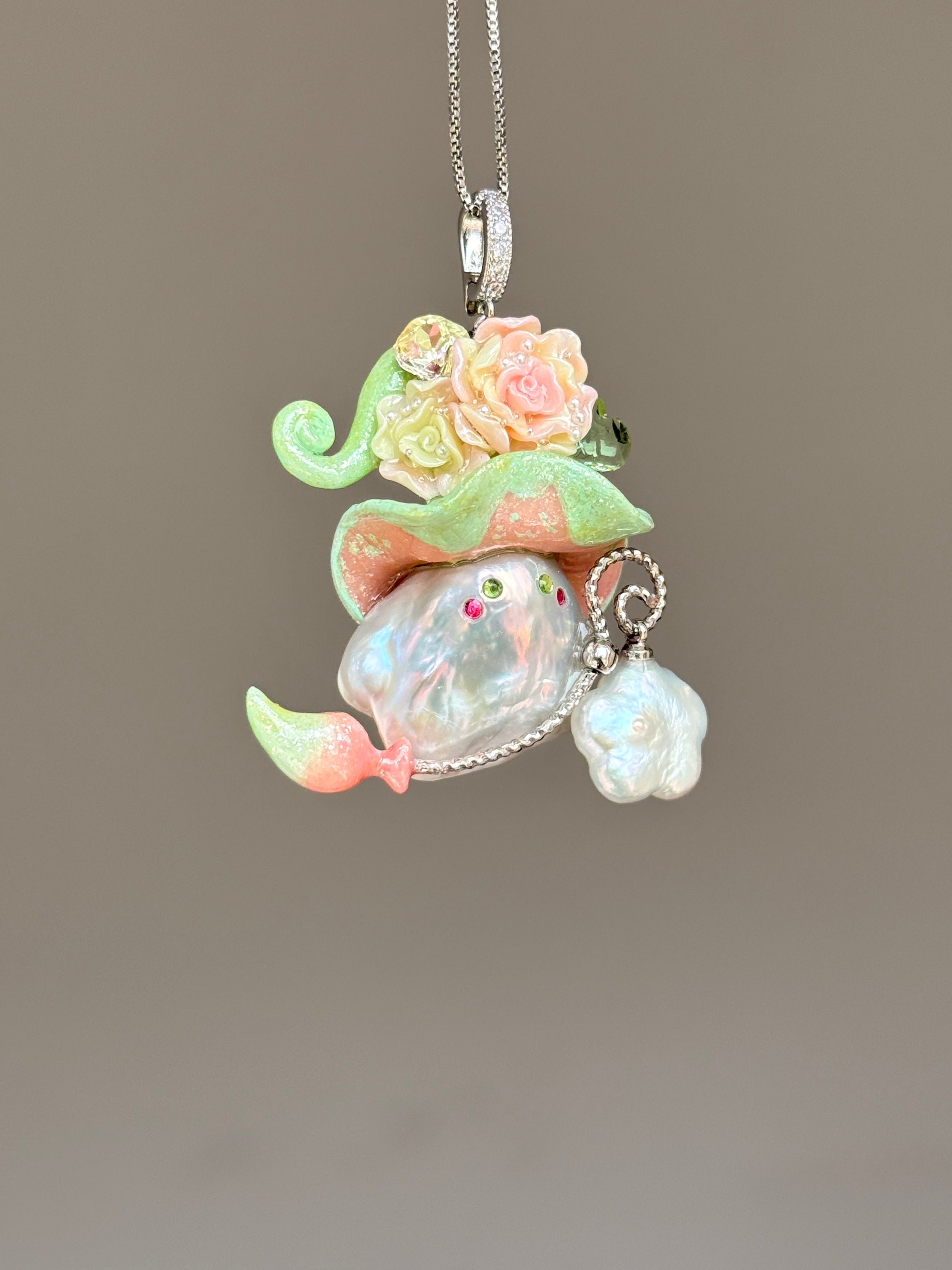 Pink Cat Baroque Pearl Necklace SKUE1375