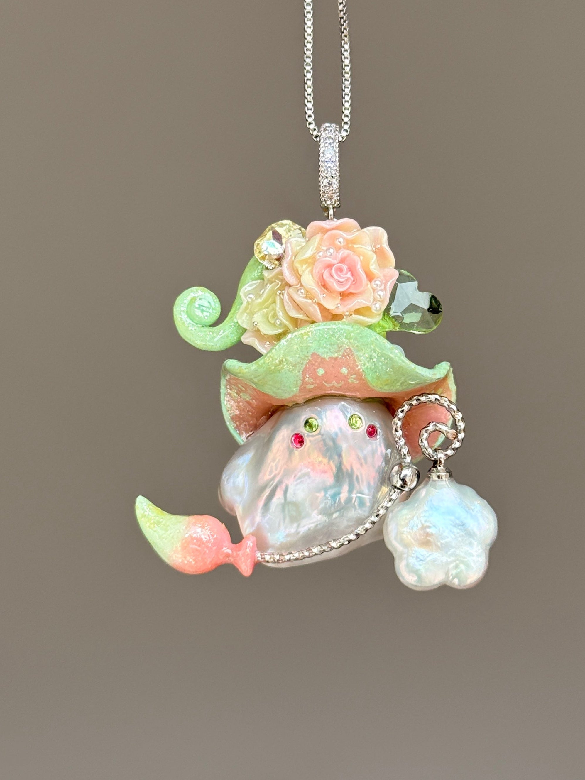 Pink Cat Baroque Pearl Necklace SKUE1375