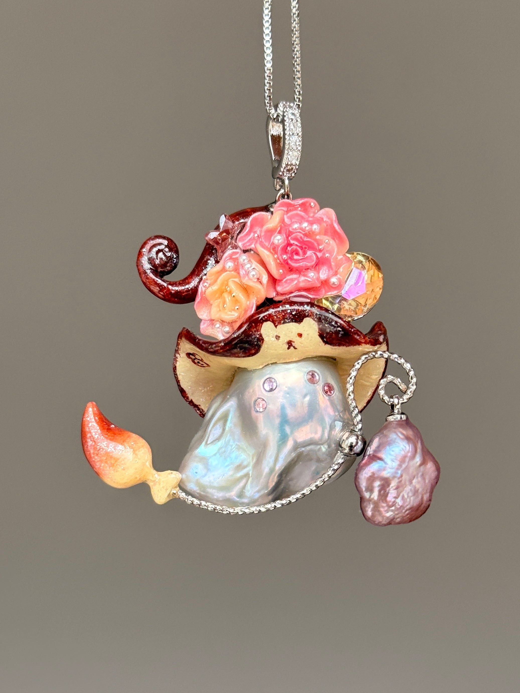 Blush Bear Bloom Baroque Pearl Necklace SKUE1381
