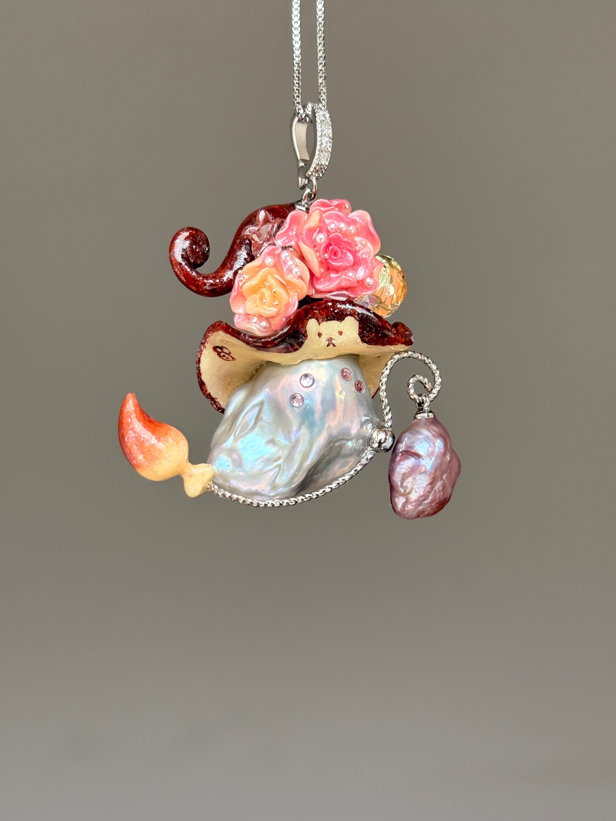 Blush Bear Bloom Baroque Pearl Necklace SKUE1381