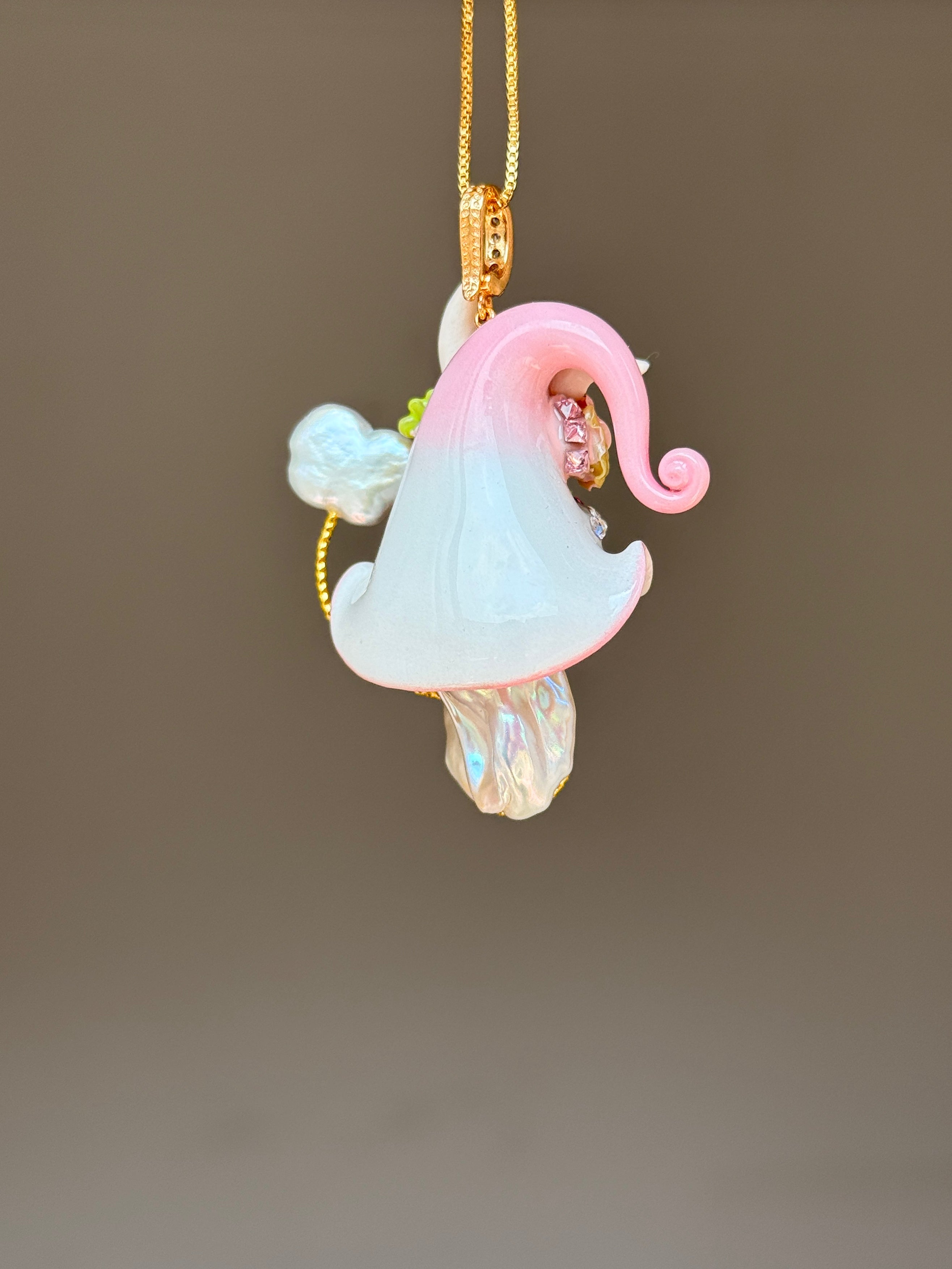 Carrot Bunny Sprite Baroque Pearl Necklace SKUE1225
