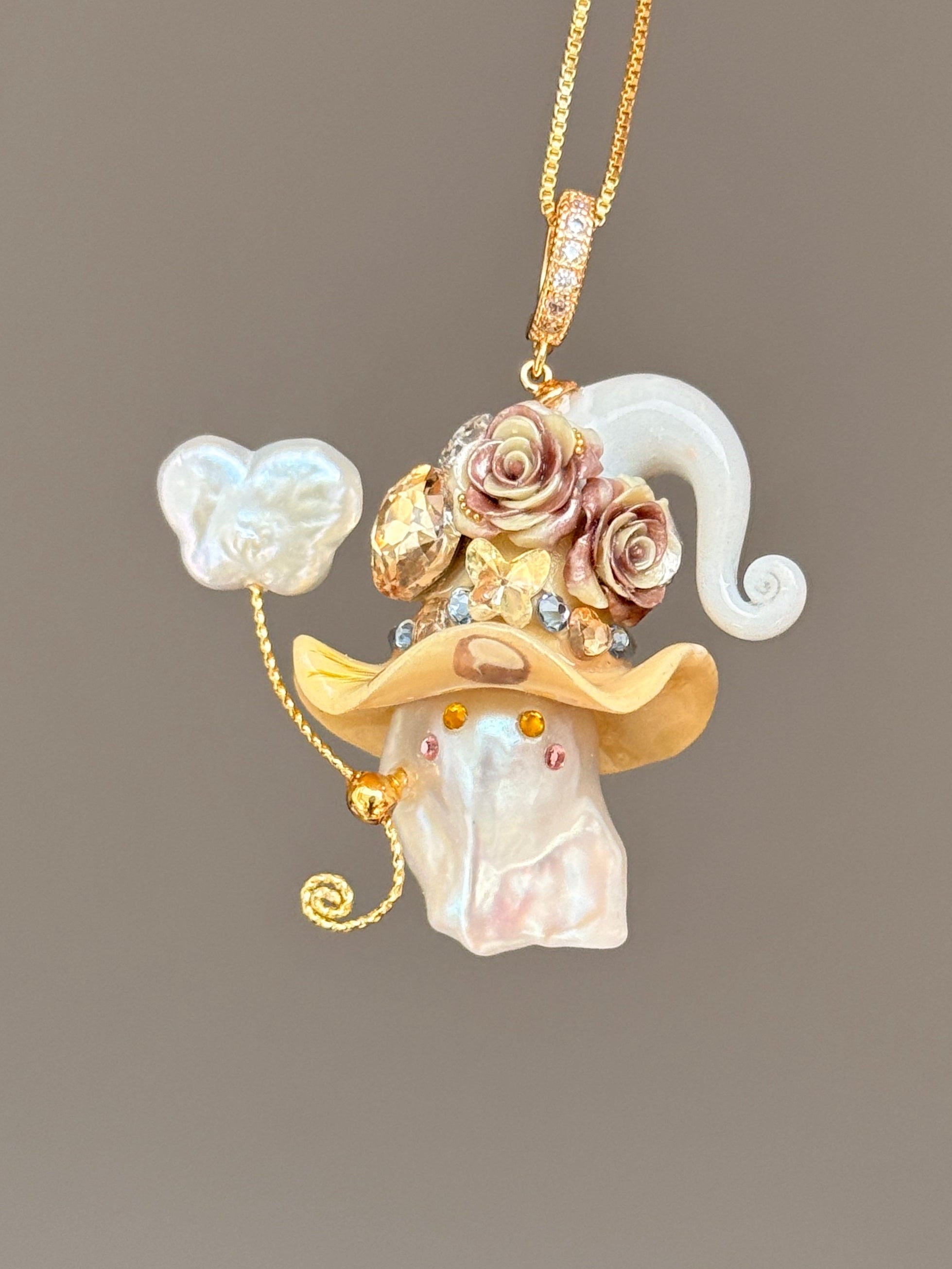 Coconut Cream Sprite Baroque Pearl Necklace SKUE1218