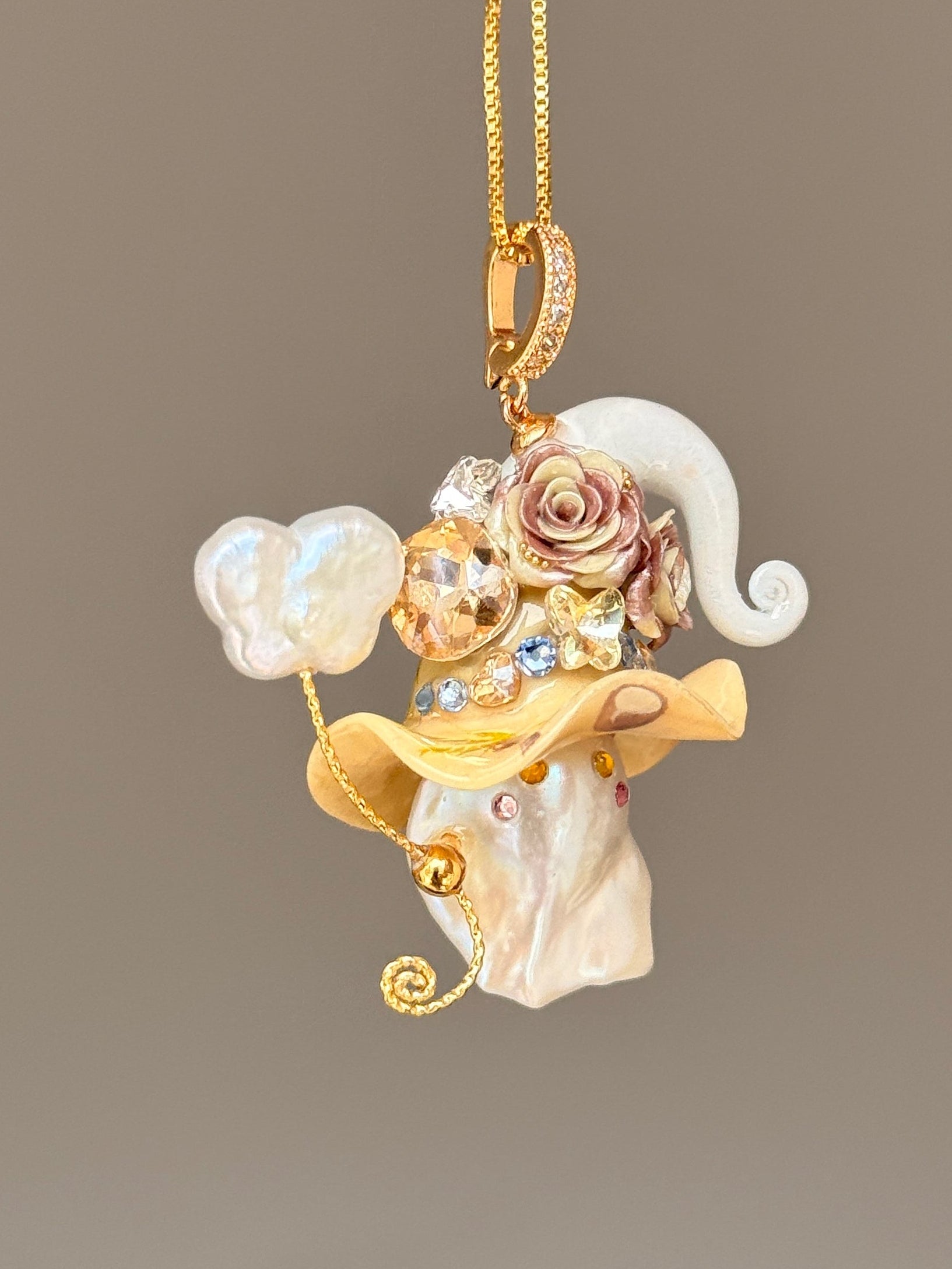 Coconut Cream Sprite Baroque Pearl Necklace SKUE1218