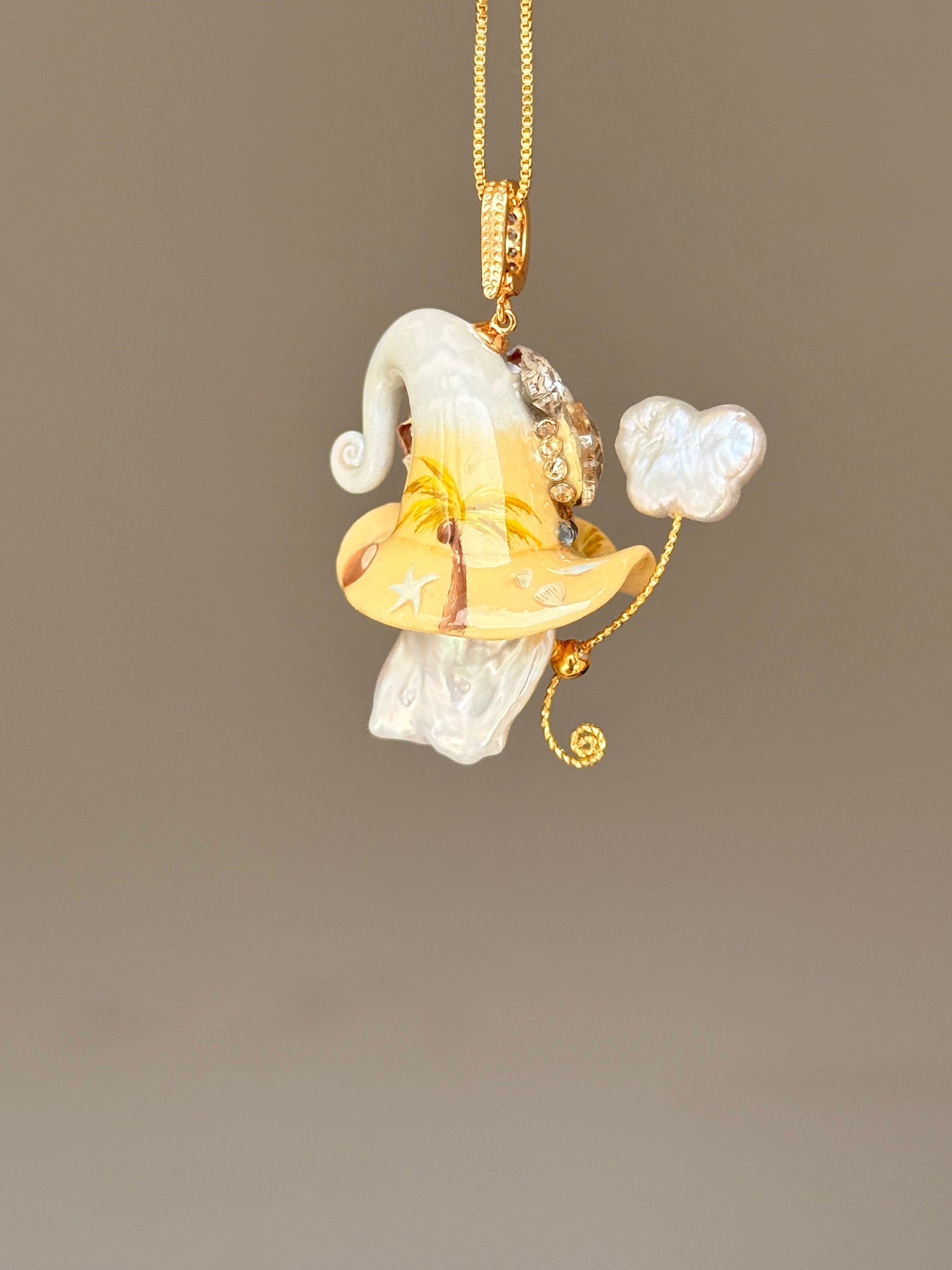 Coconut Cream Sprite Baroque Pearl Necklace SKUE1218