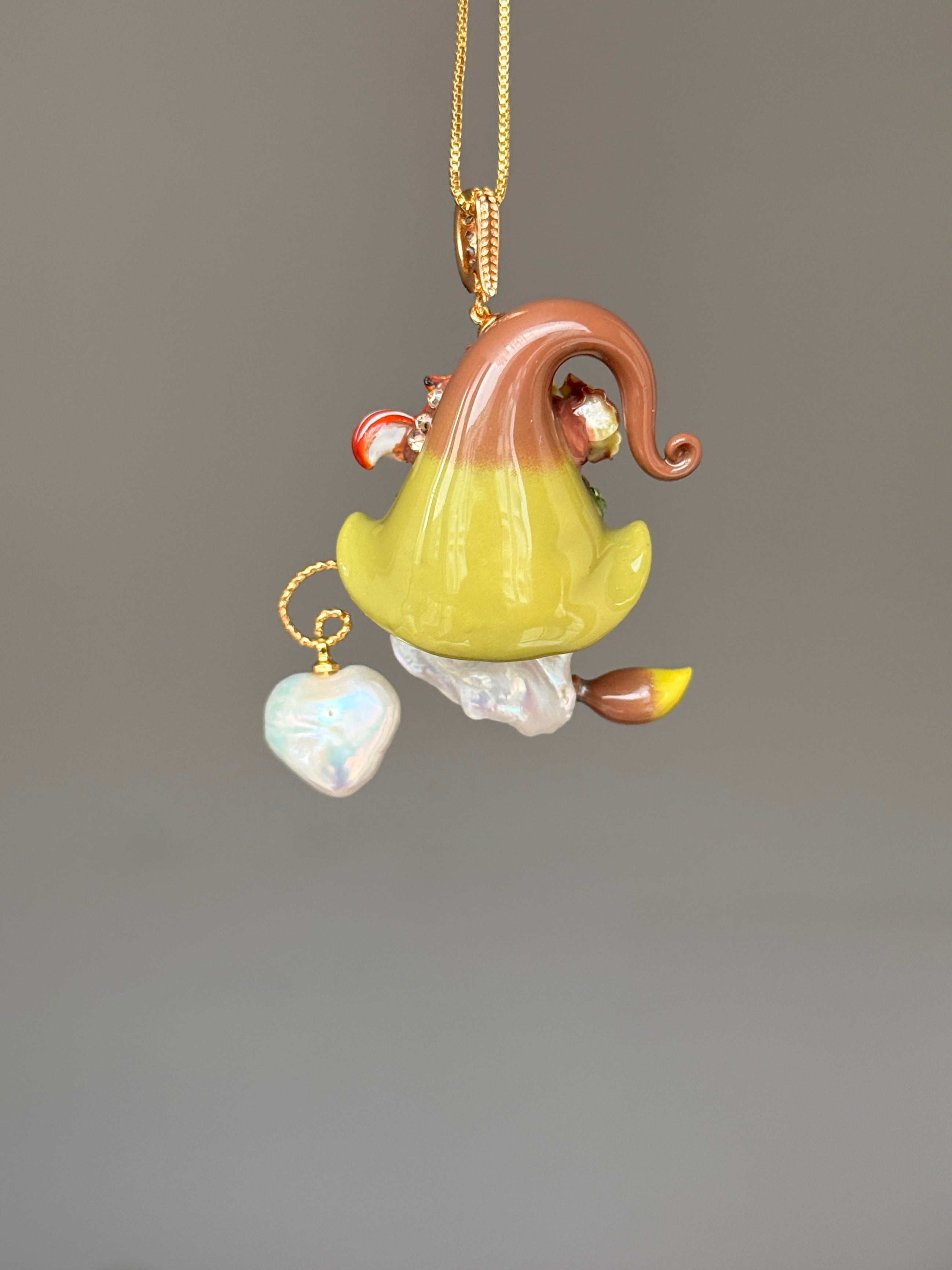 Woodland Squirrel Sprite Baroque Pearl Necklace SKUE1205