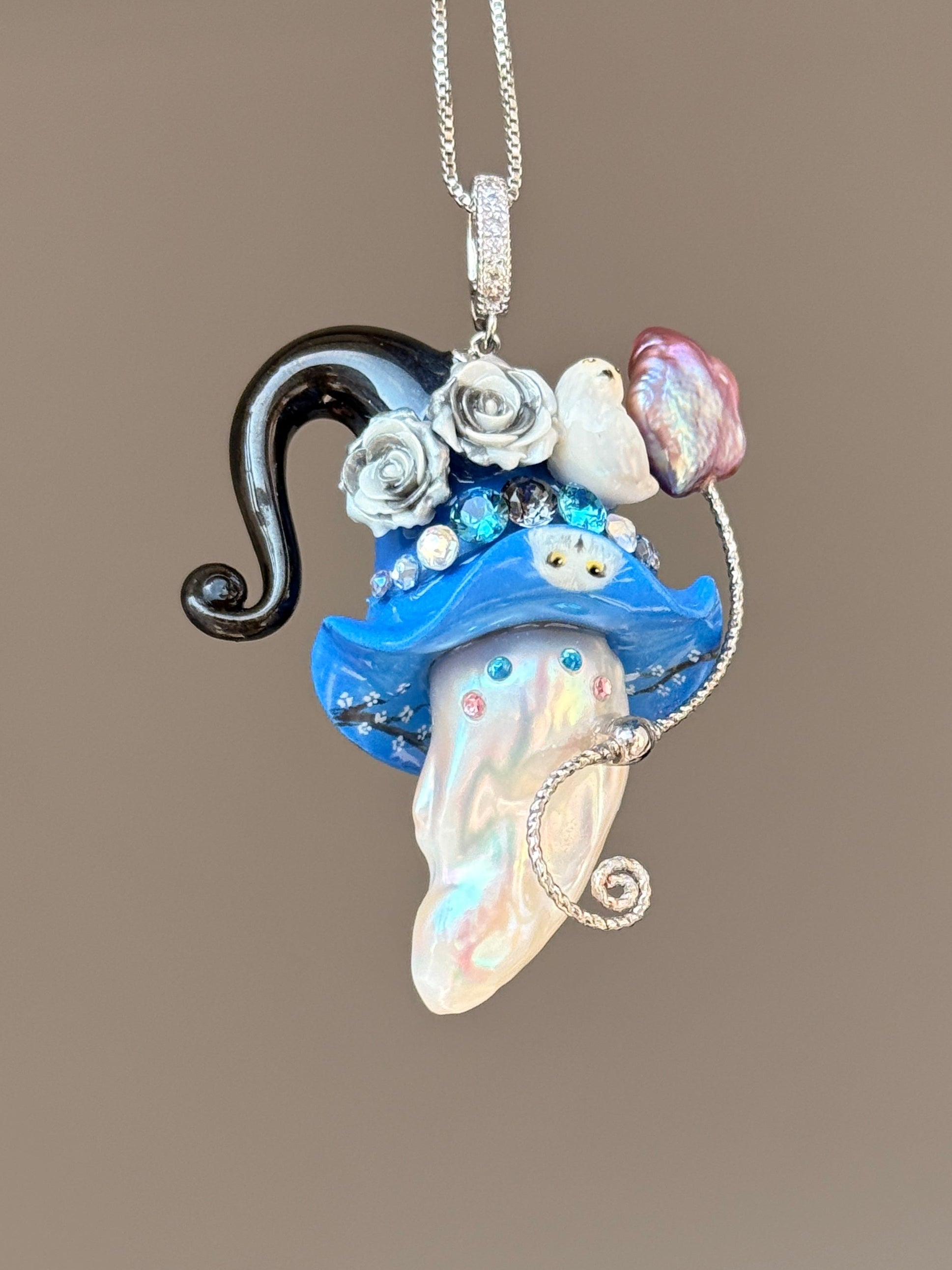 Moon Owl Witch Baroque Pearl Necklace SKUE1201