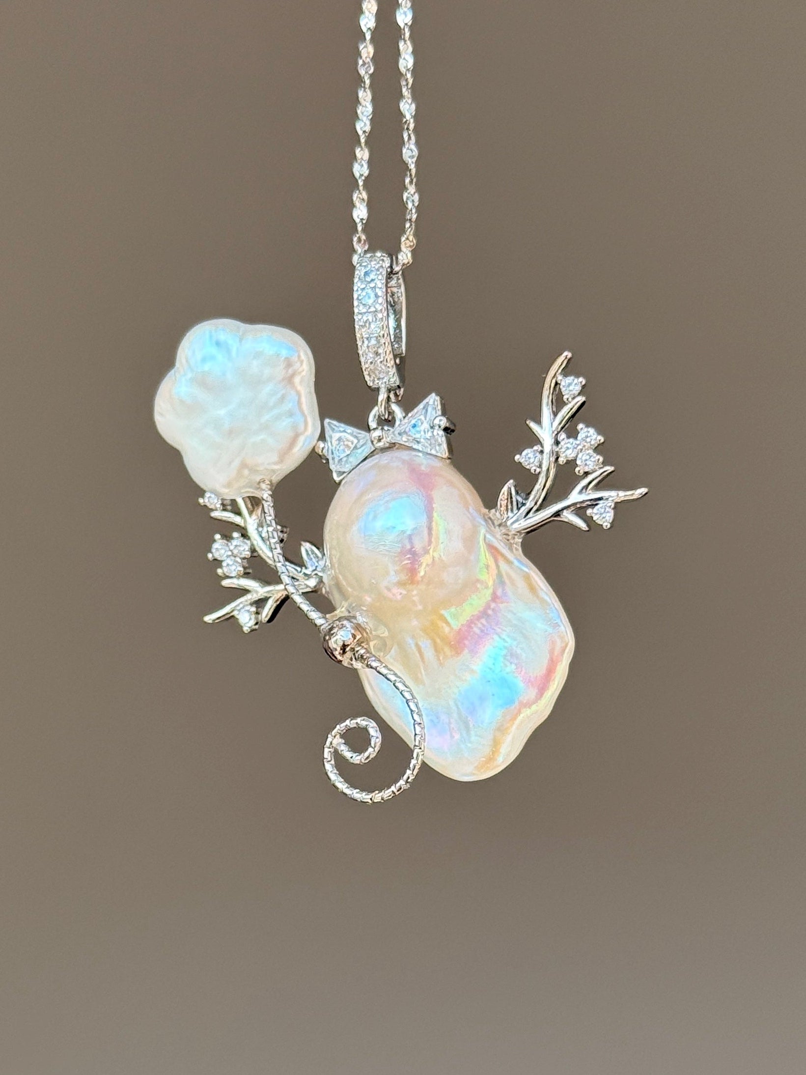 Branch Fairy Sprite Baroque Pearl Necklace SKUE1165