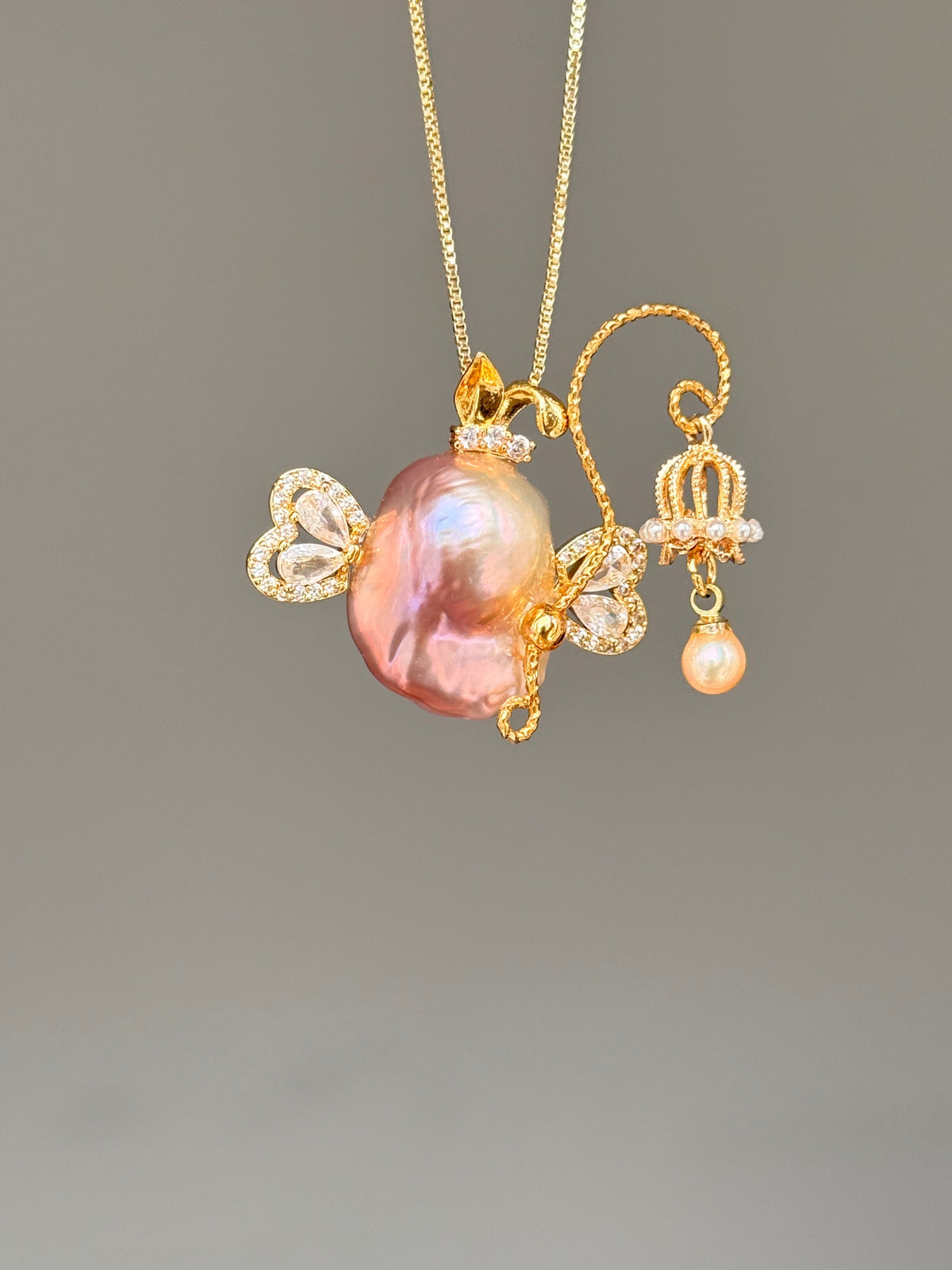 Lantern Butterfly Sprite Baroque Pearl Necklace SKUE883