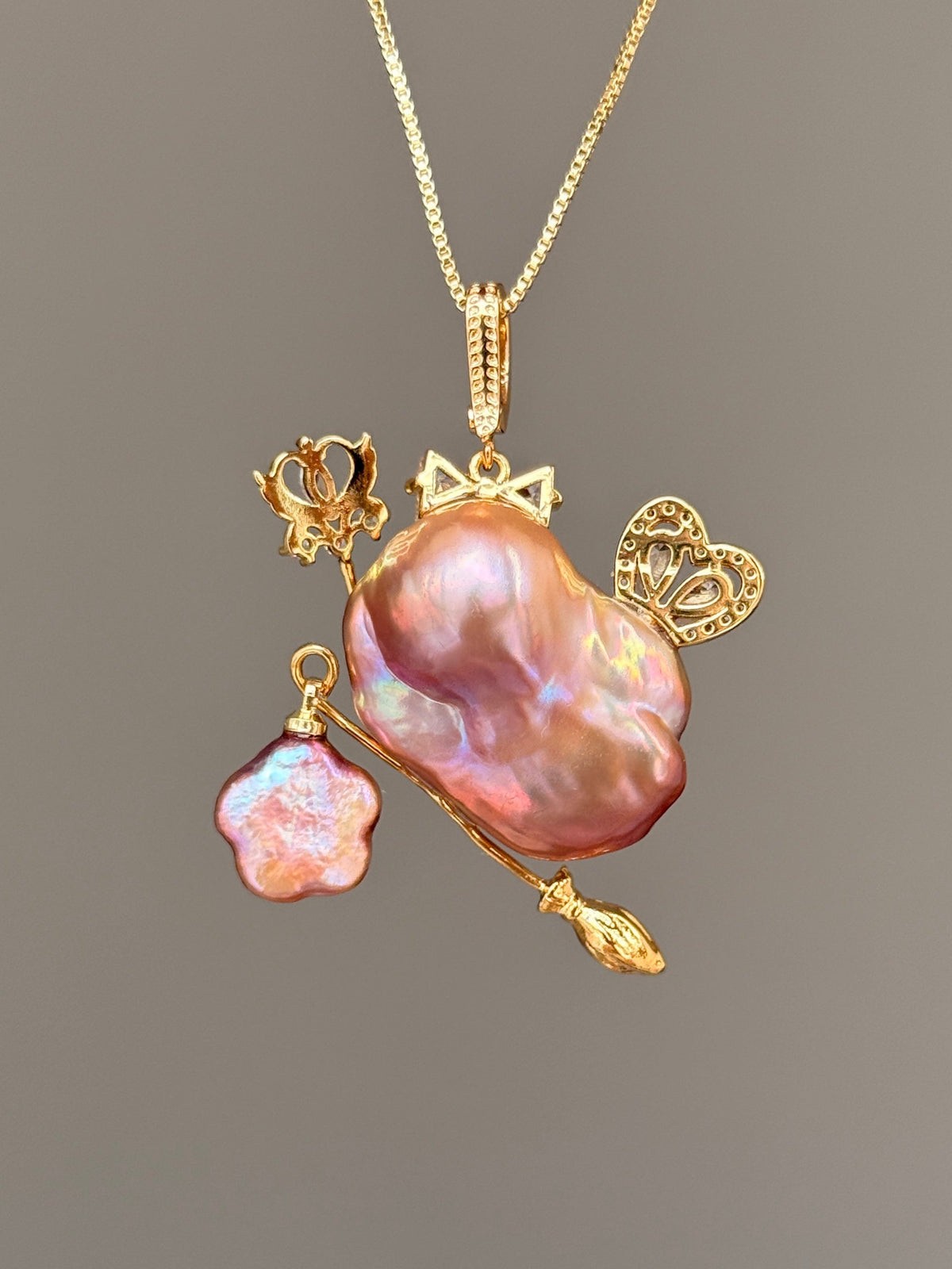 Lantern Fairy Sprite Baroque Pearl Necklace SKU846P881