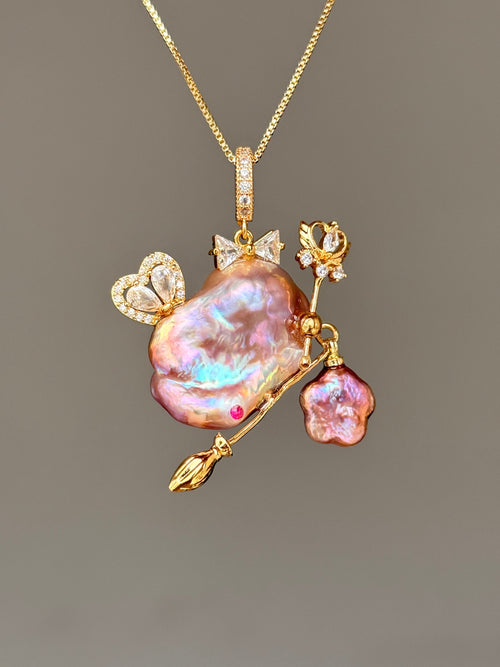 Lantern Fairy Sprite Baroque Pearl Necklace SKU846P881