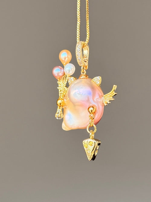 Cheese Kitty Baroque Pearl Necklace SKUE915