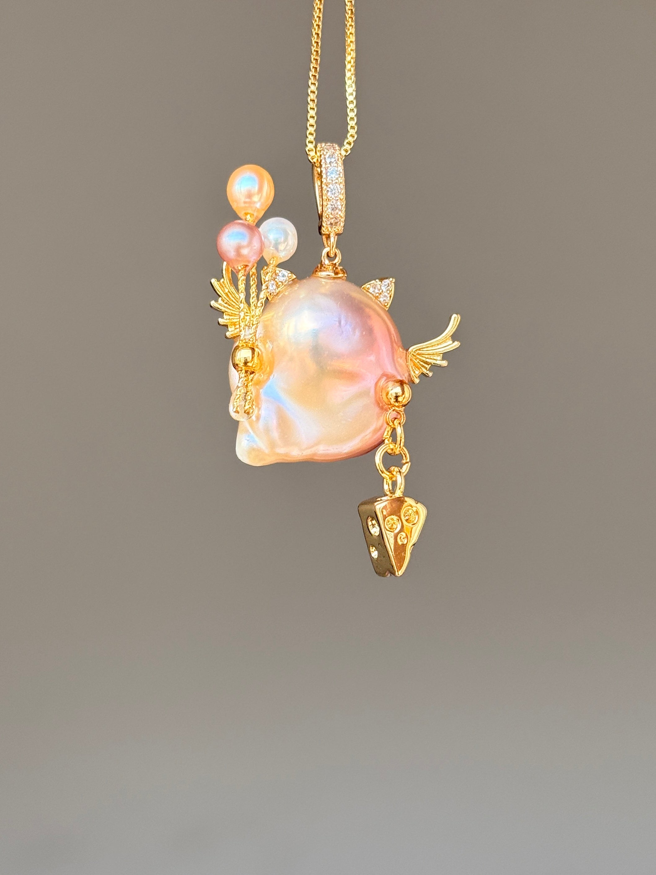 Cheese Kitty Baroque Pearl Necklace SKUE915