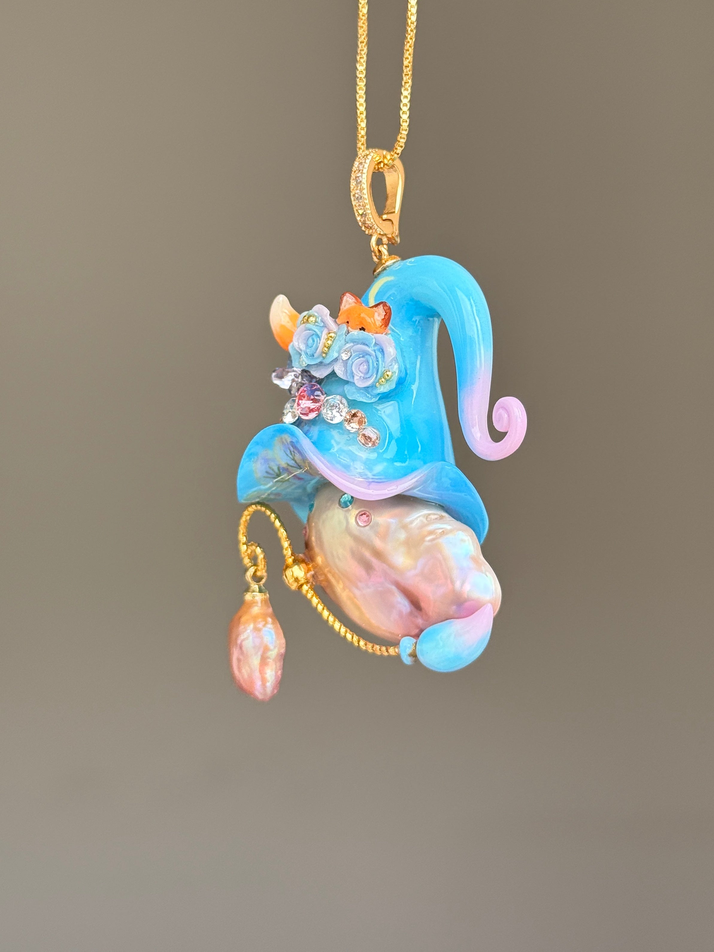 Hidden Fox Sprite Baroque Pearl Necklace SKUE914