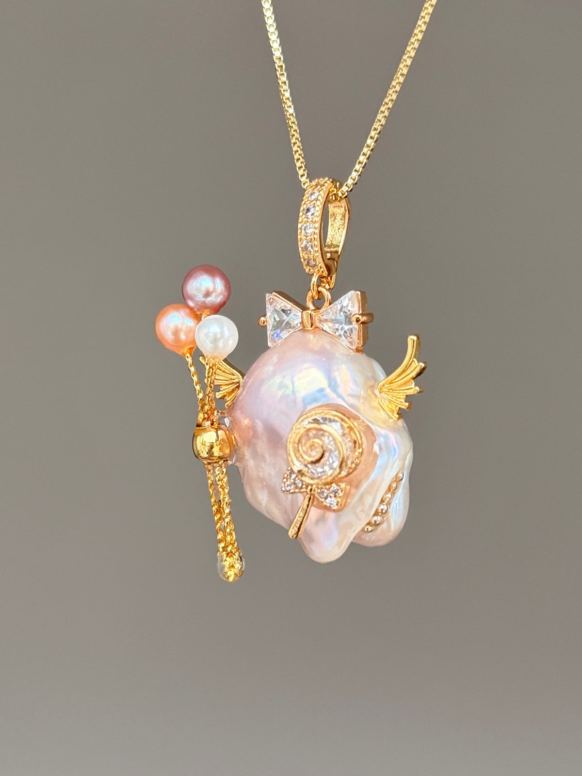 Lollipop Balloon Fairy Baroque Pearl Necklace SKUE4