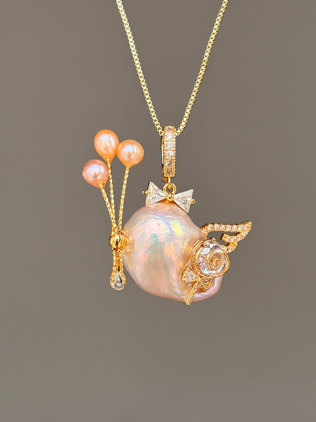 Balloon Lollipop Wing Sprite Baroque Pearl Necklace SKUE1513