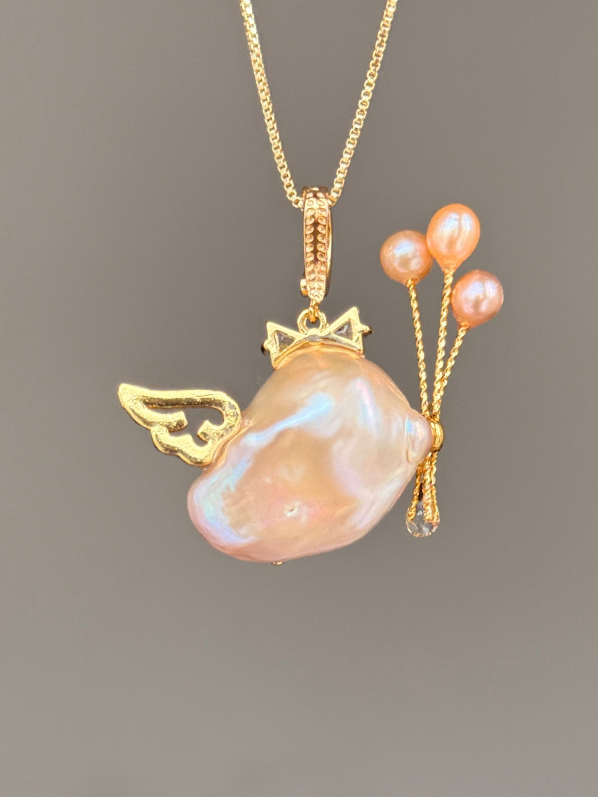 Balloon Lollipop Wing Sprite Baroque Pearl Necklace SKUE1513