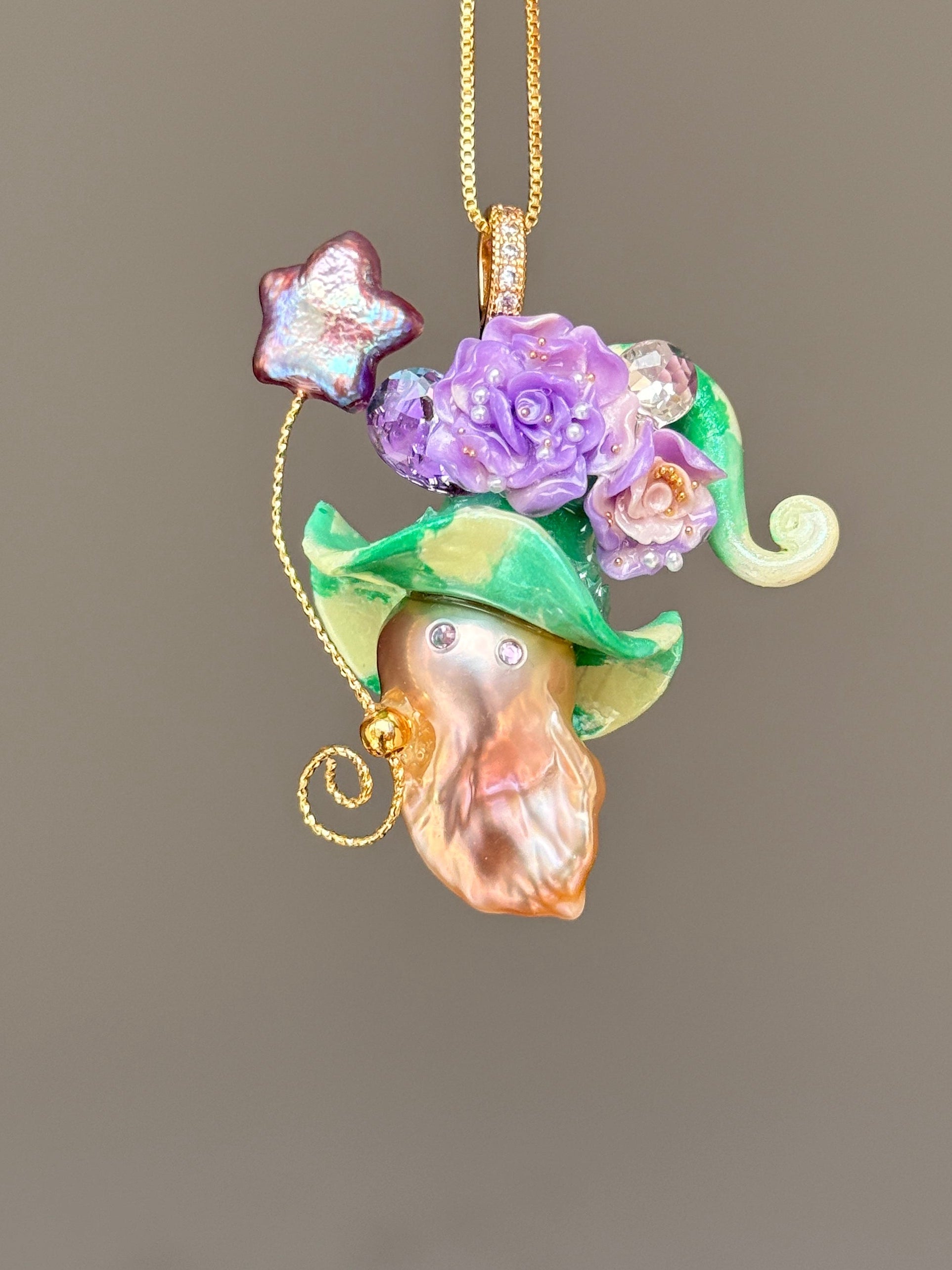 Garden Glow Sprite Baroque Pearl Necklace SKUE897