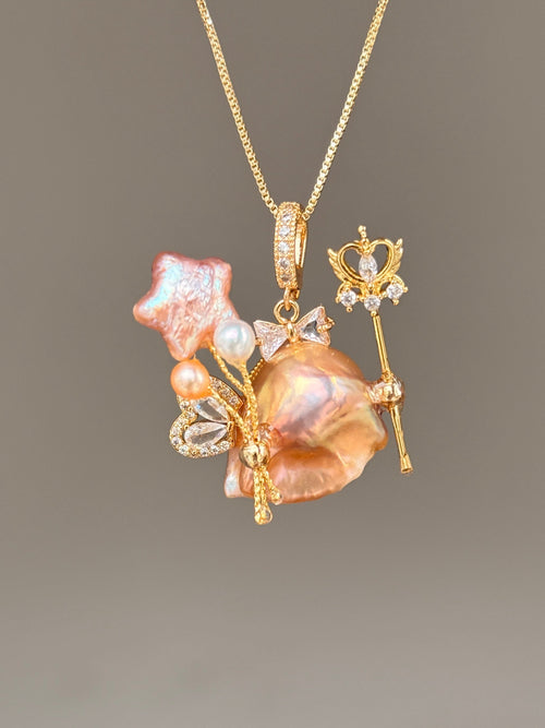 Star Balloon Fairy Baroque Pearl Necklace SKU940P1371