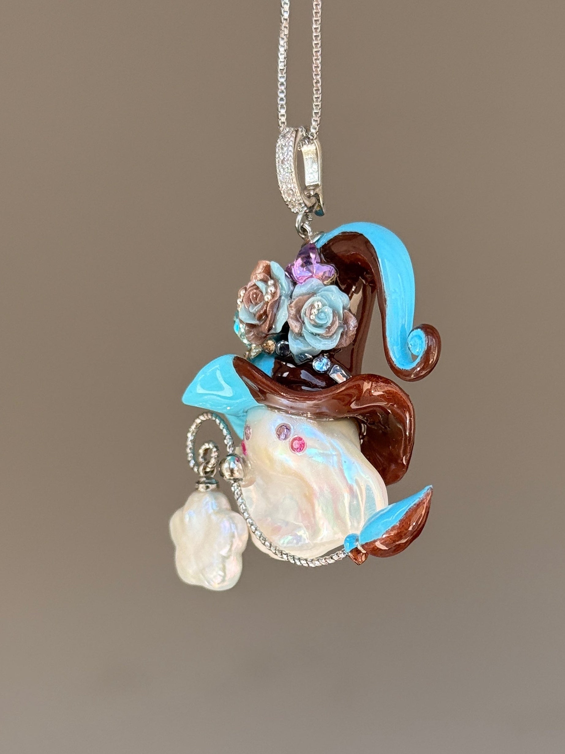 Blue Cocoa Colorblock Baroque Pearl Necklace SKUE473