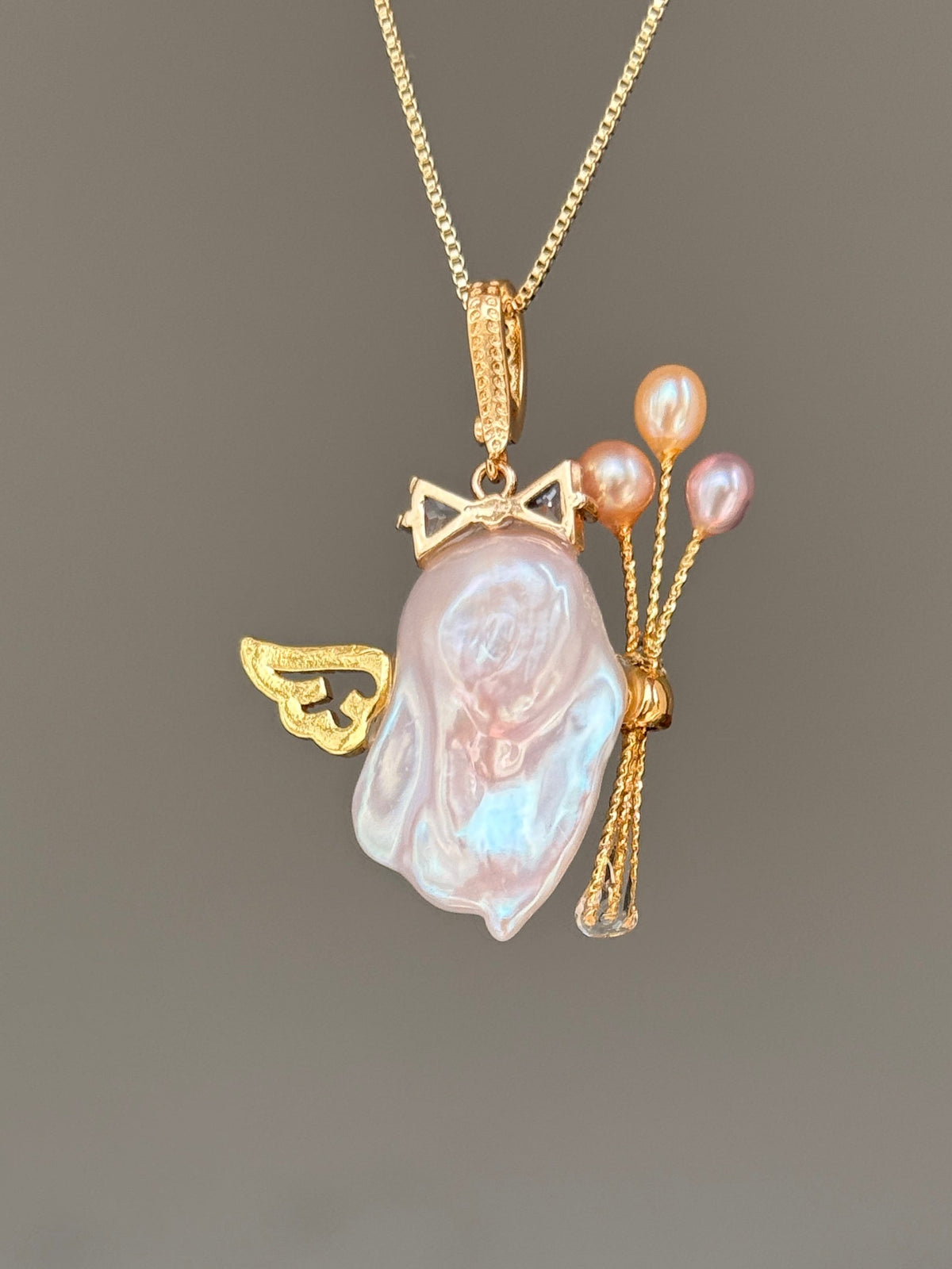 Balloon Wing Sprite Baroque Pearl Necklace SKUE34