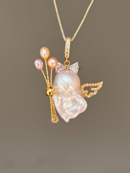 Balloon Wing Sprite Baroque Pearl Necklace SKUE34